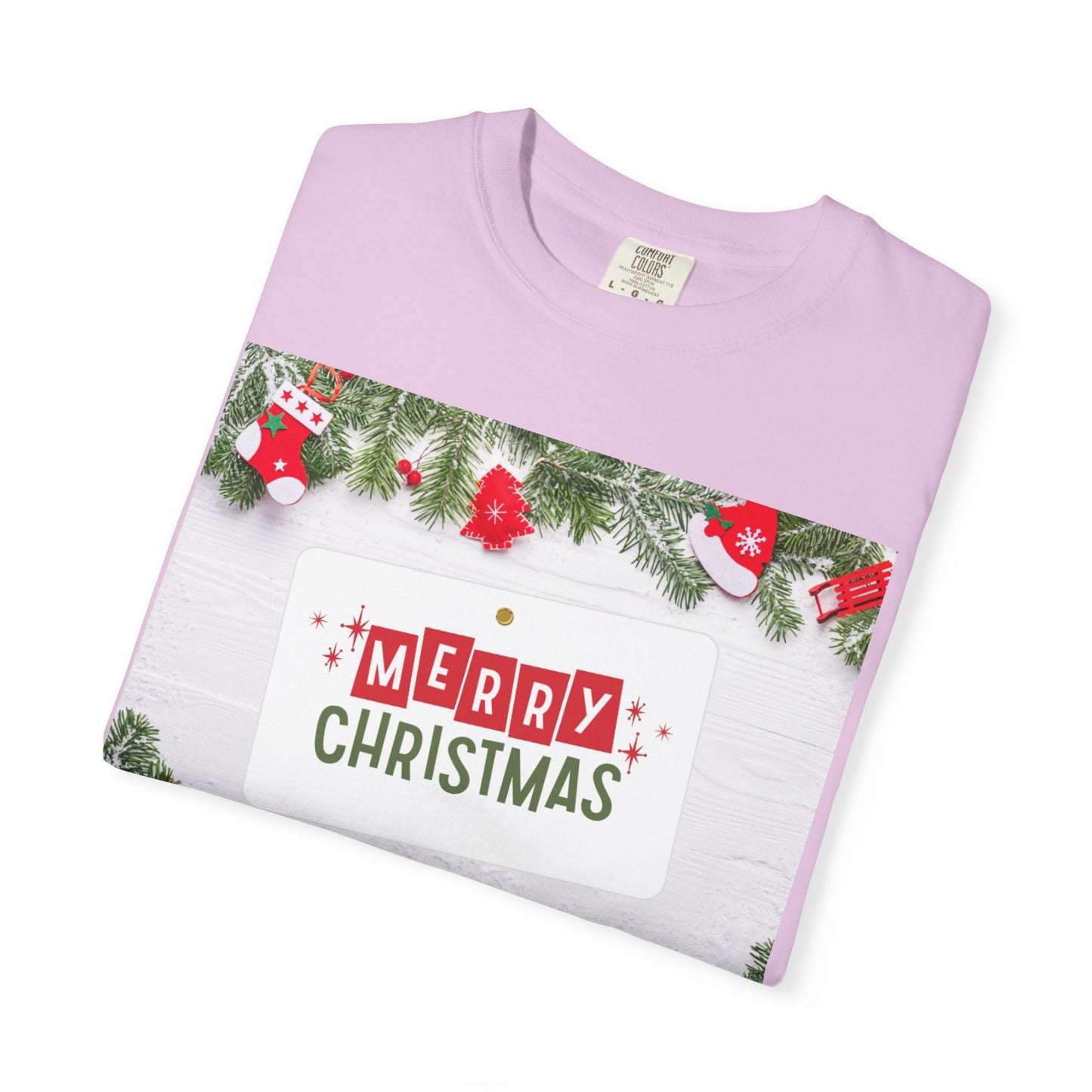 Merry Christmas Holiday T-Shirt — Festive Pine & Ornament Graphic
