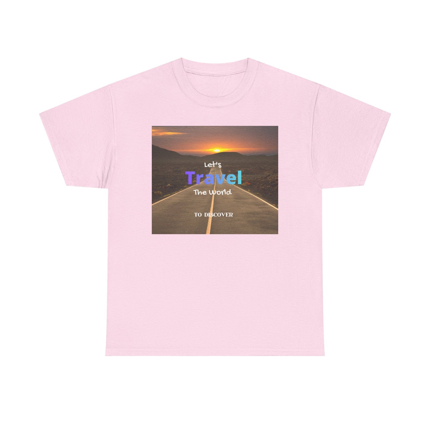 Travel Sunset Road T‑Shirt – "Let's Travel the World" Graphic Tee