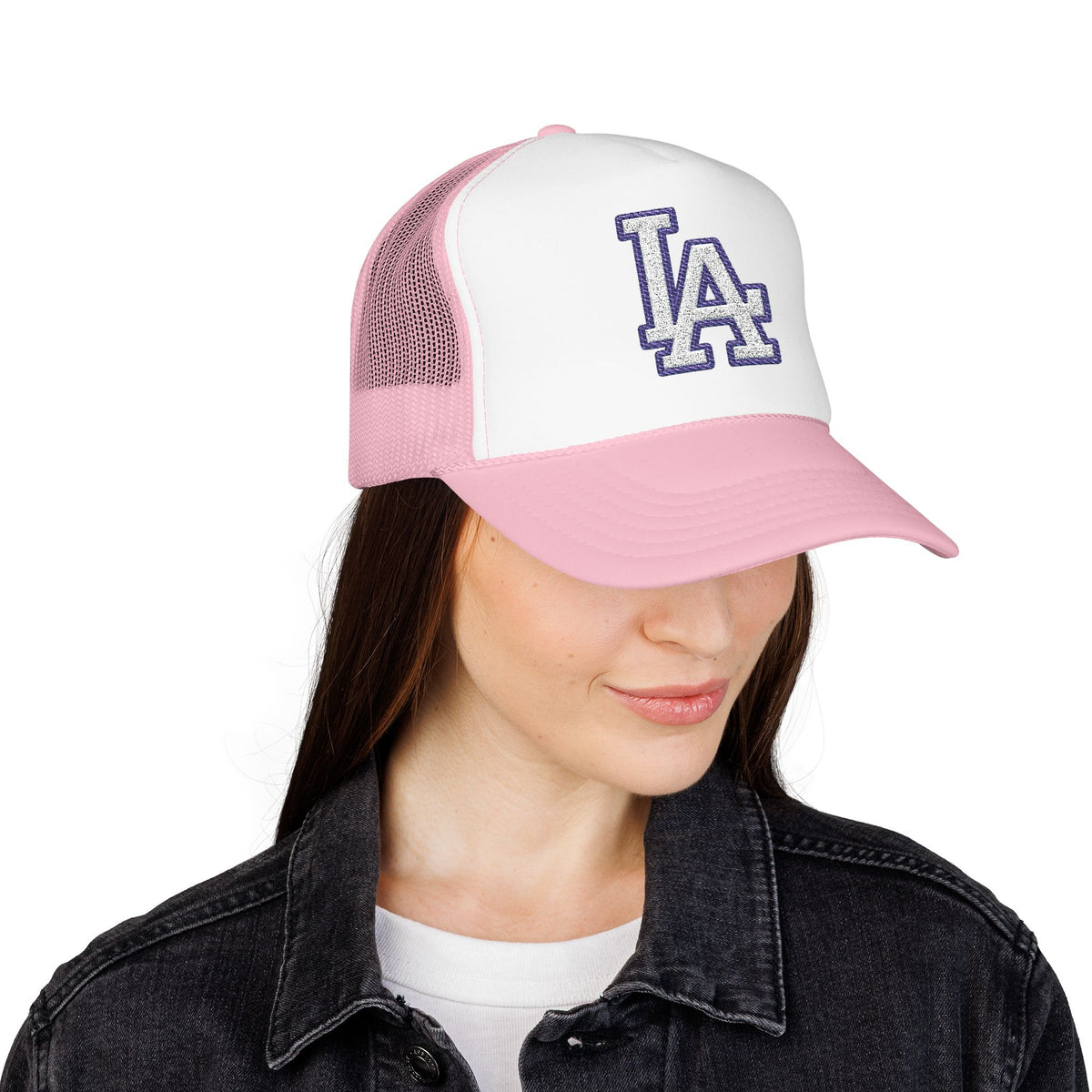 LA logo, Los Angeles California Design, City pride graphic, Varsity style hat cap, T-shirt hoodie POD