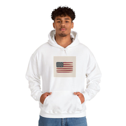 Vintage American Flag Hoodie — Distressed USA Patriotic Sweatshirt
