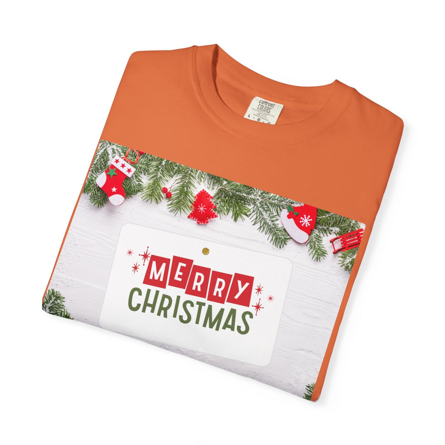 Merry Christmas Holiday T-Shirt — Festive Pine & Ornament Graphic