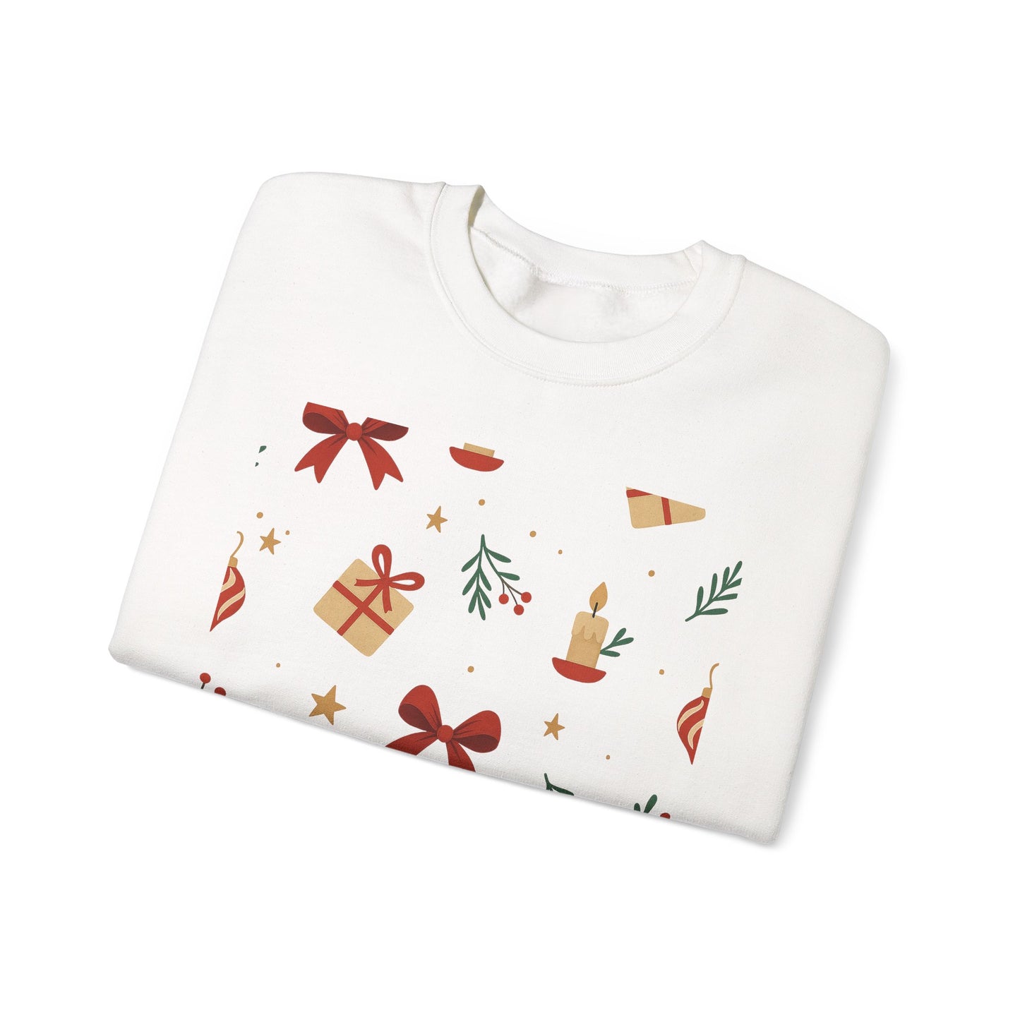 Holiday Pattern Sweatshirt — Festive Gifts & Candle Design Crewneck