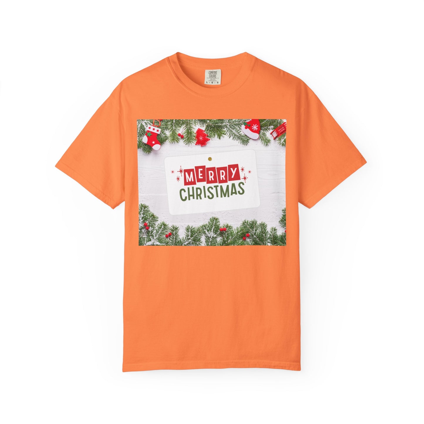 Merry Christmas Holiday T-Shirt — Festive Pine & Ornament Graphic