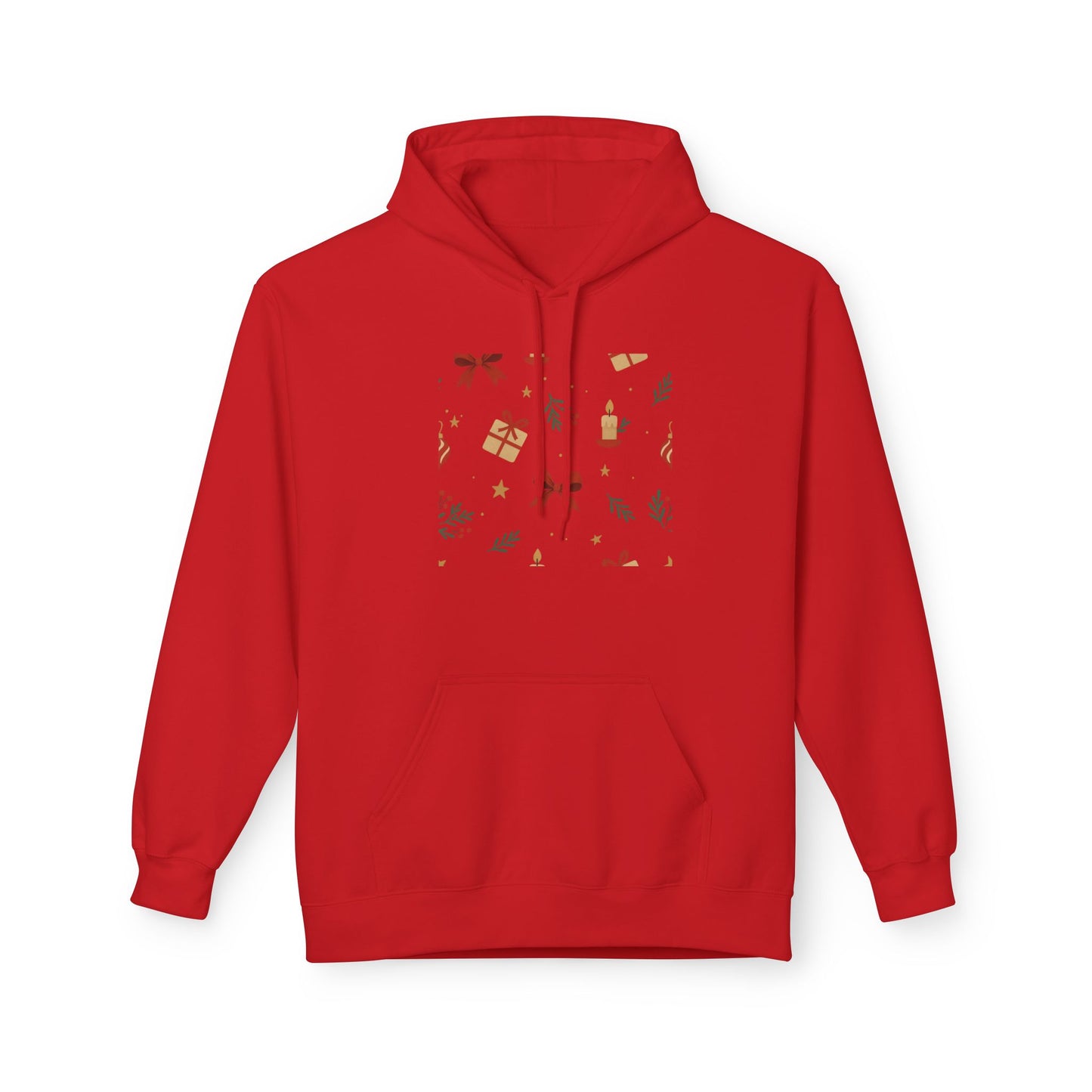 Holiday Gift Pattern Hoodie — Festive Presents & Bows Design