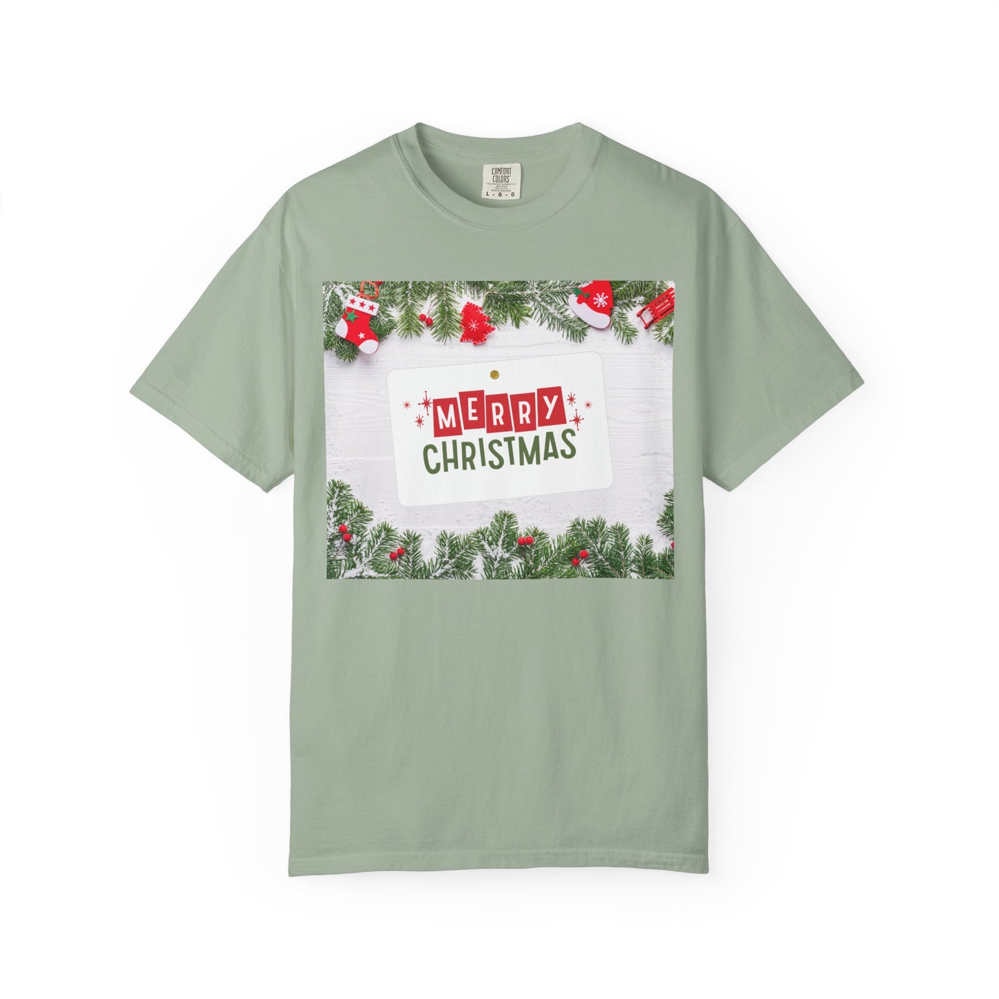 Merry Christmas Holiday T-Shirt — Festive Pine & Ornament Graphic