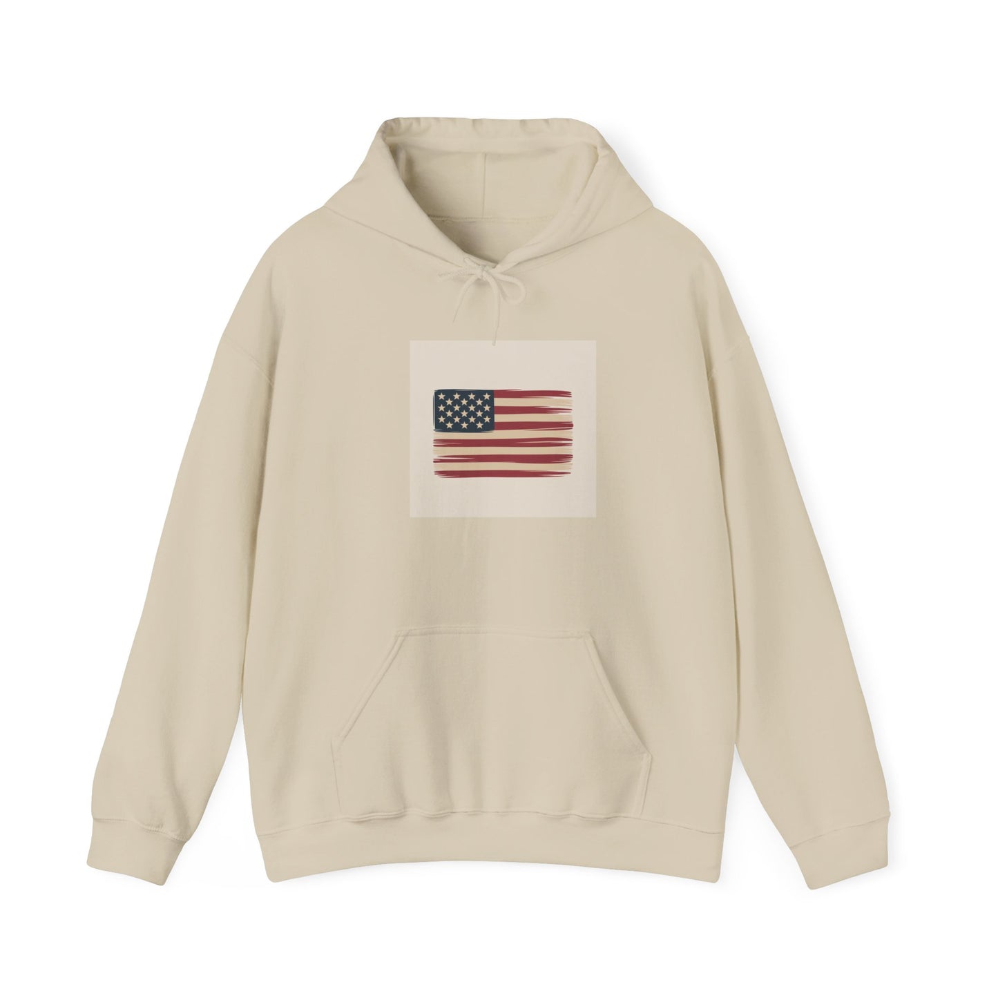 Vintage American Flag Hoodie — Distressed USA Patriotic Sweatshirt