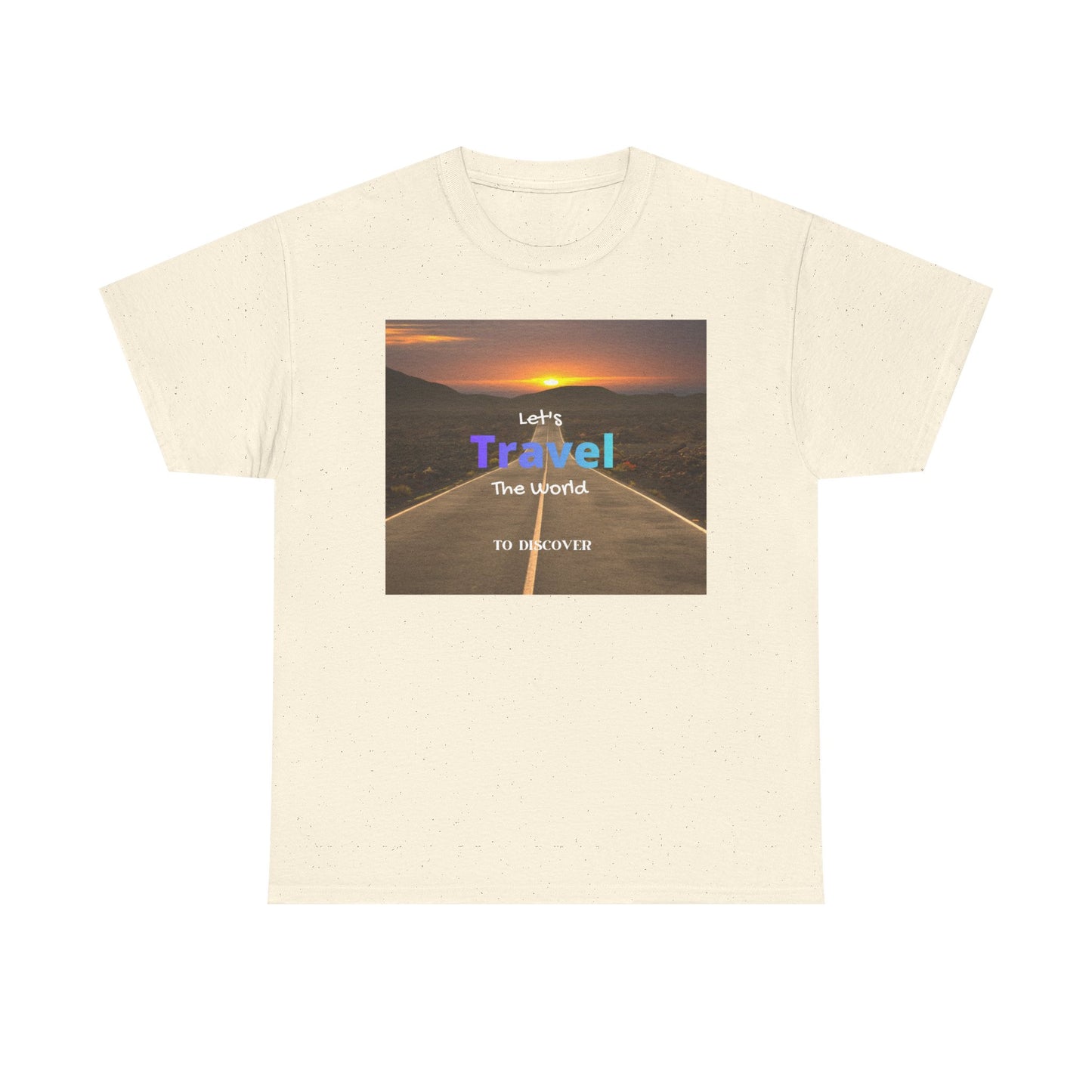 Travel Sunset Road T‑Shirt – "Let's Travel the World" Graphic Tee