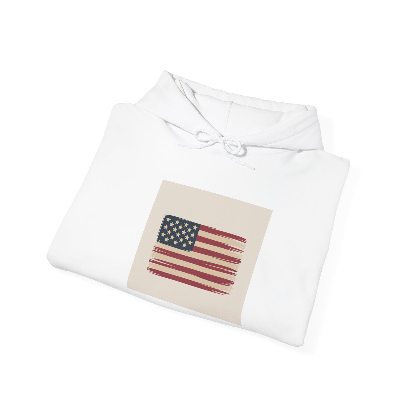 Vintage American Flag Hoodie — Distressed USA Patriotic Sweatshirt