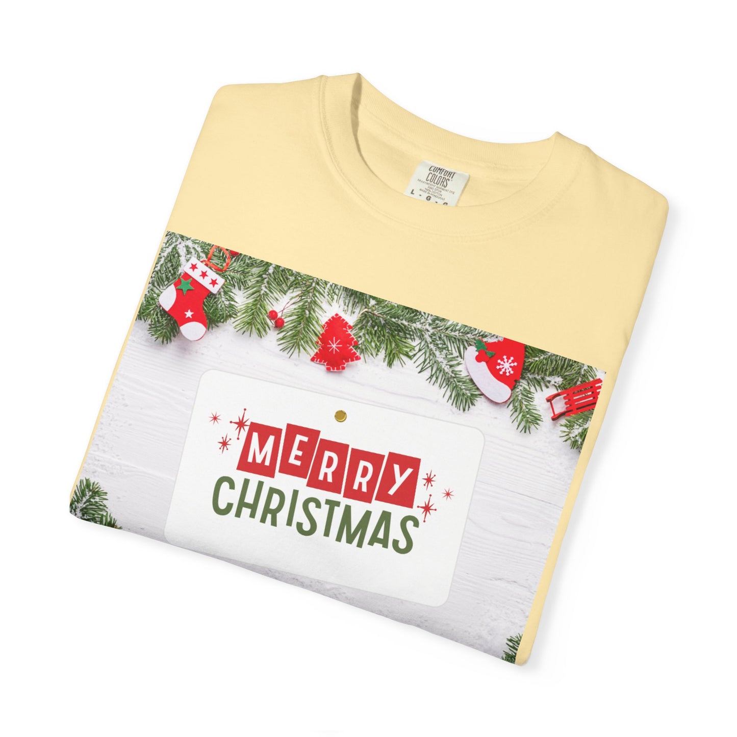 Merry Christmas Holiday T-Shirt — Festive Pine & Ornament Graphic