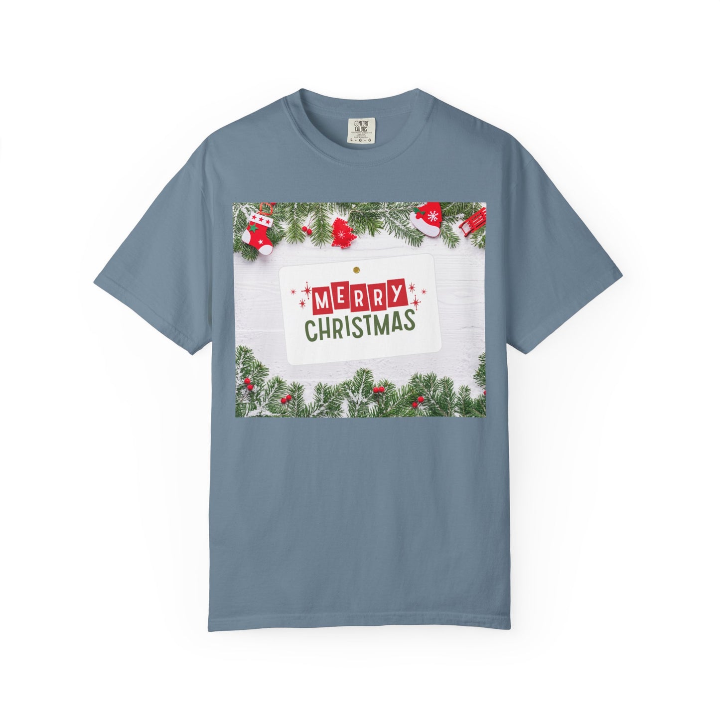 Merry Christmas Holiday T-Shirt — Festive Pine & Ornament Graphic