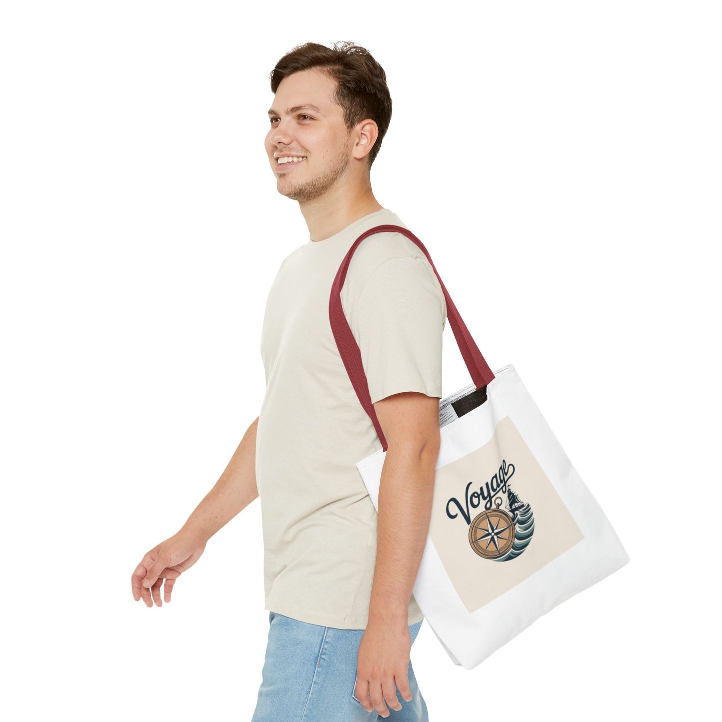 Voyage Compass Tote Bag – Nautical Travel Canvas Tote
