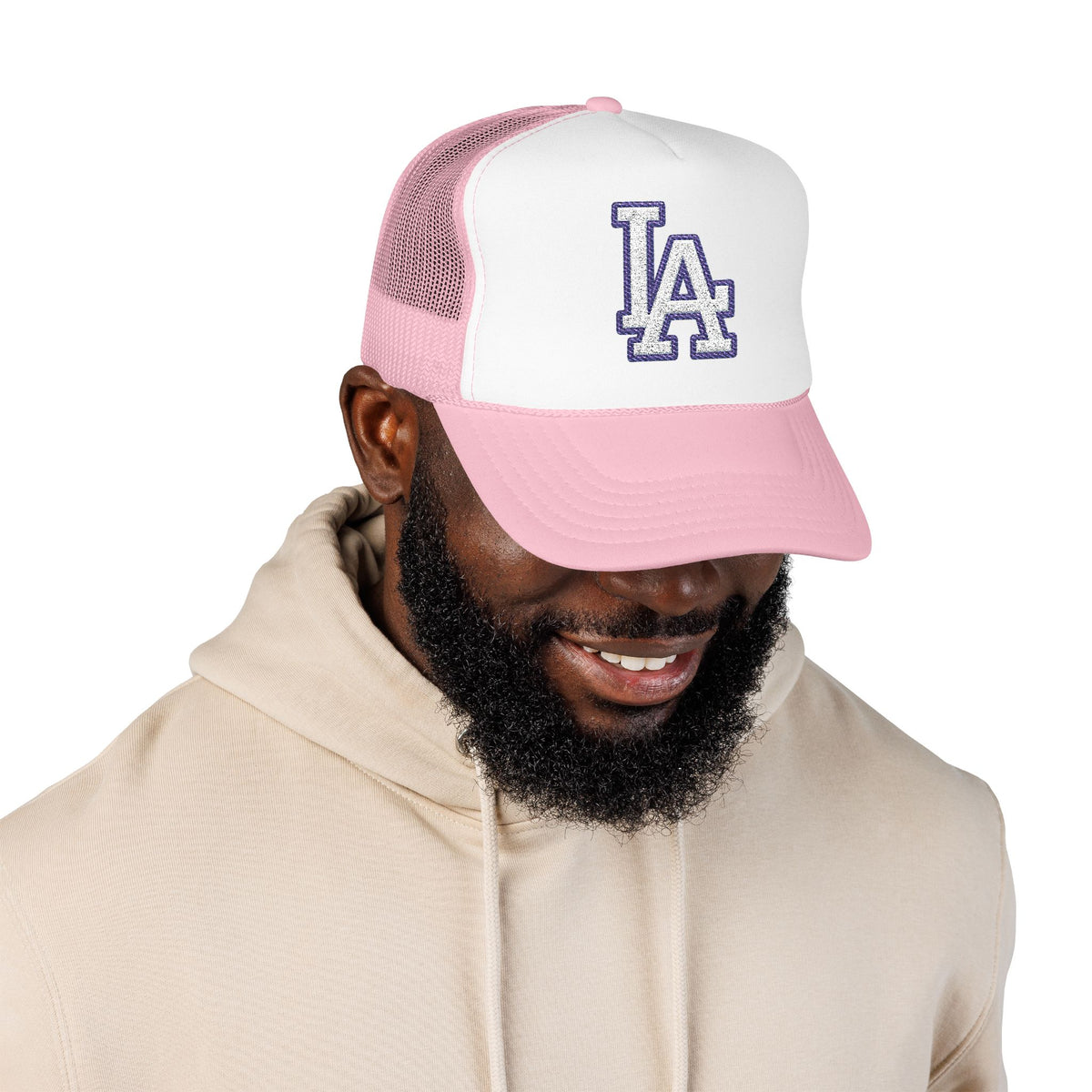 LA logo, Los Angeles California Design, City pride graphic, Varsity style hat cap, T-shirt hoodie POD