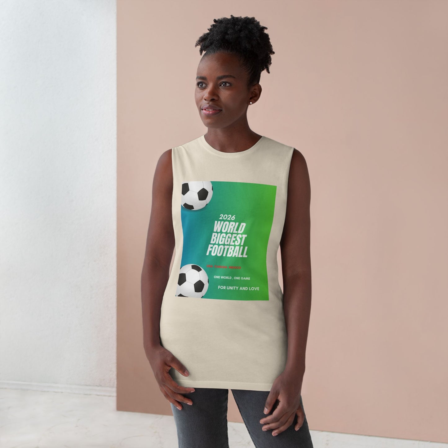 Football Graphic Tank Top — "World Biggest Football 2028" Sports Tee