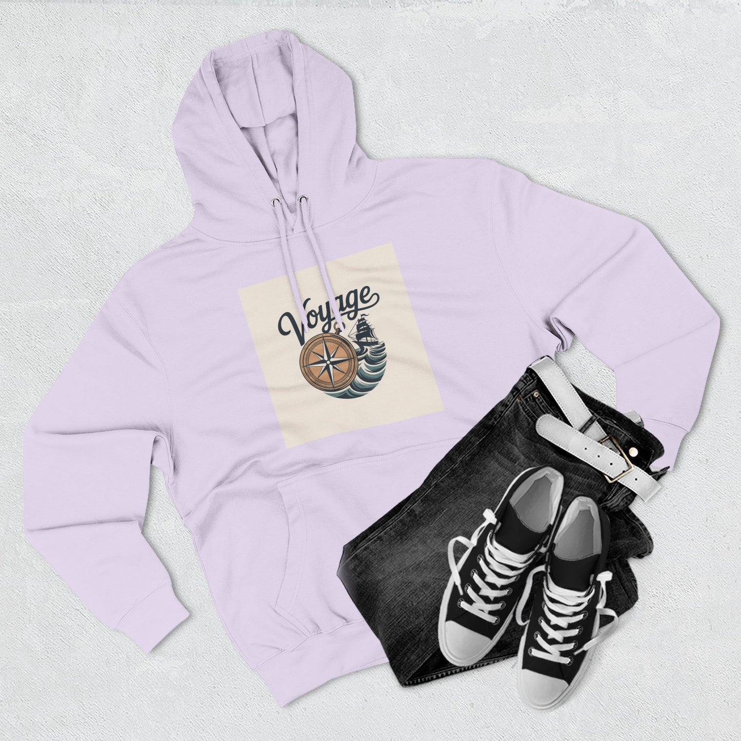 Voyage Compass Hoodie — Nautical Travel Graphic Pullover
