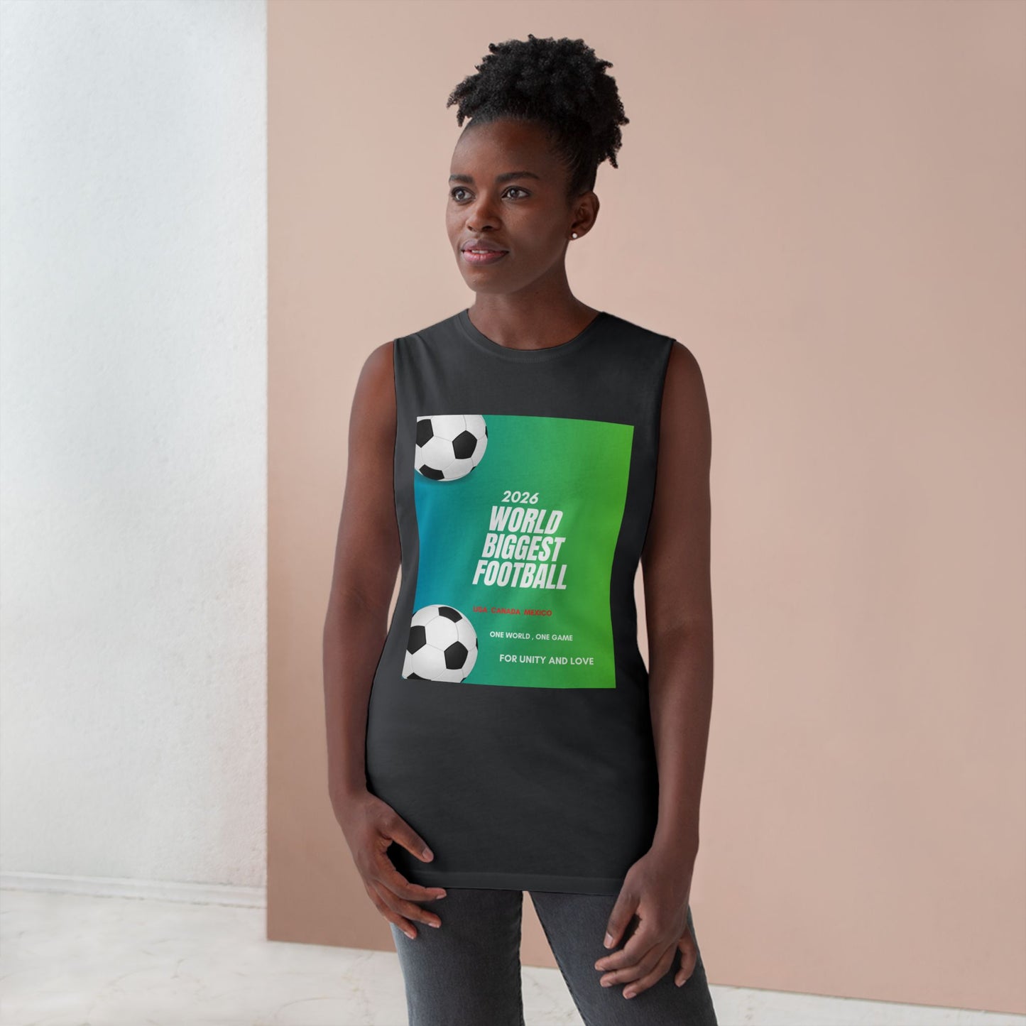 Football Graphic Tank Top — "World Biggest Football 2028" Sports Tee