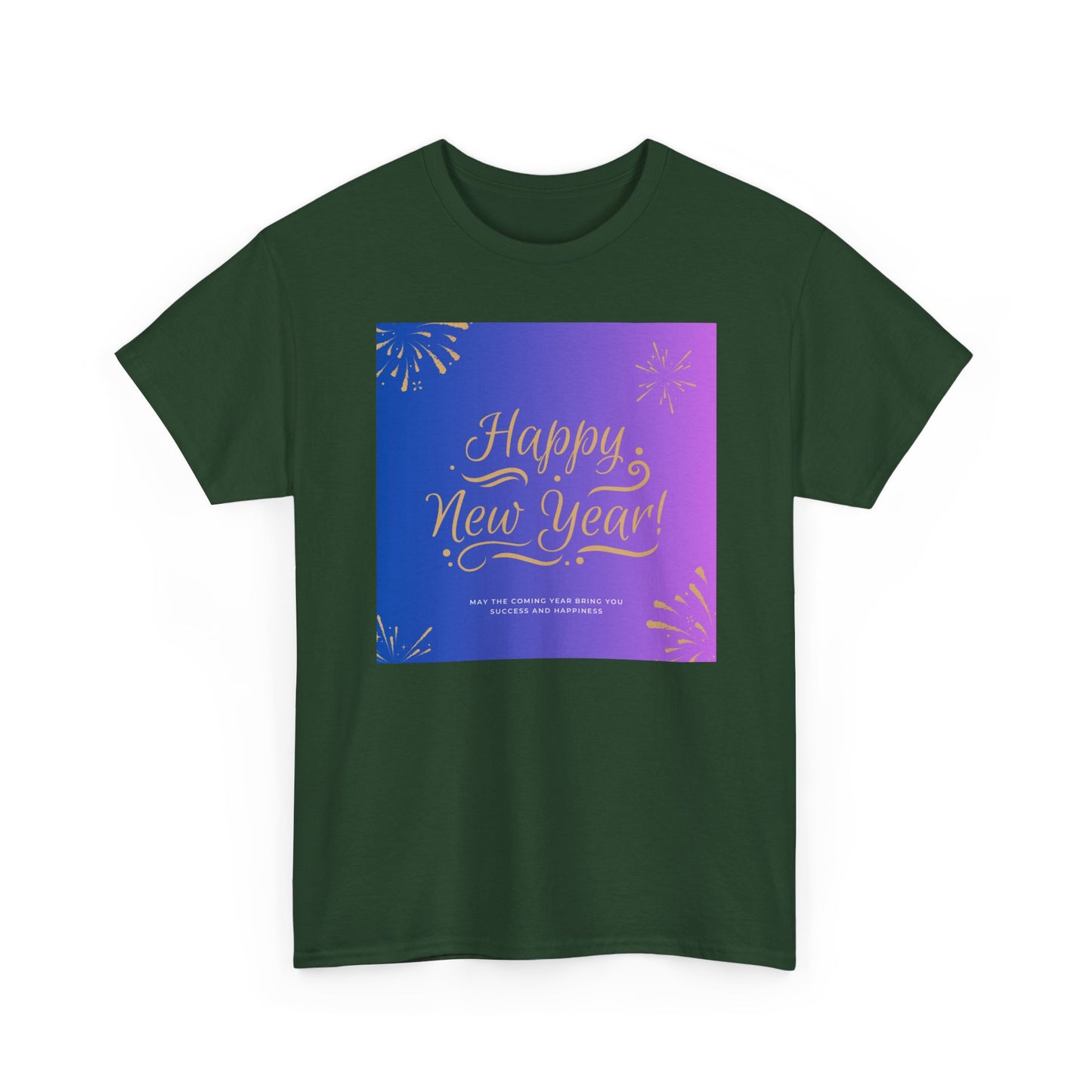 Happy New Year Tee — Festive Gradient Fireworks Holiday T‑Shirt