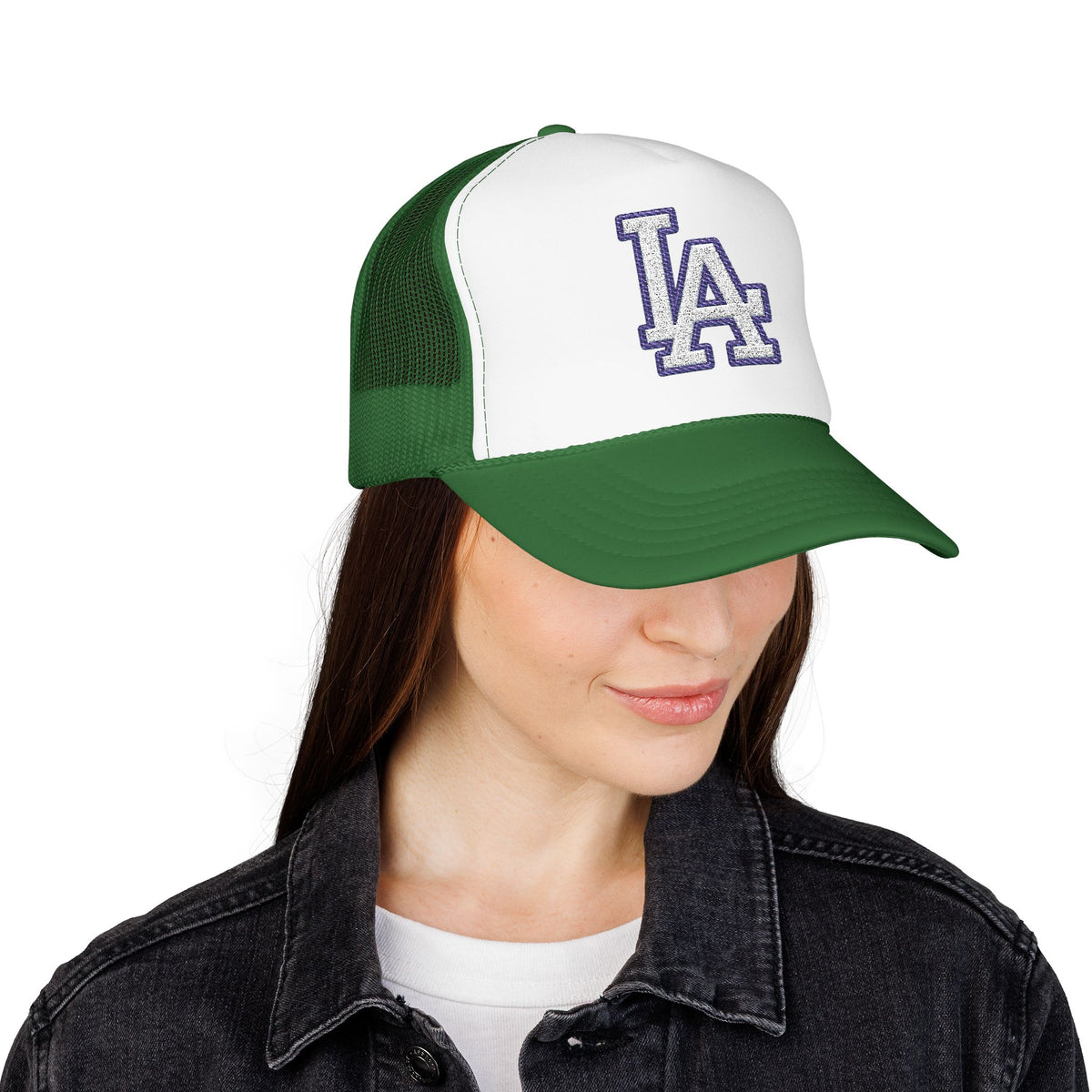 LA logo, Los Angeles California Design, City pride graphic, Varsity style hat cap, T-shirt hoodie POD