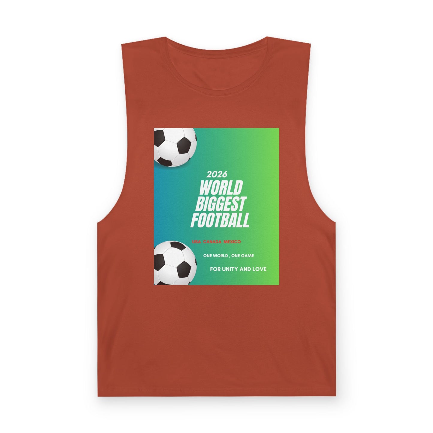Football Graphic Tank Top — "World Biggest Football 2028" Sports Tee