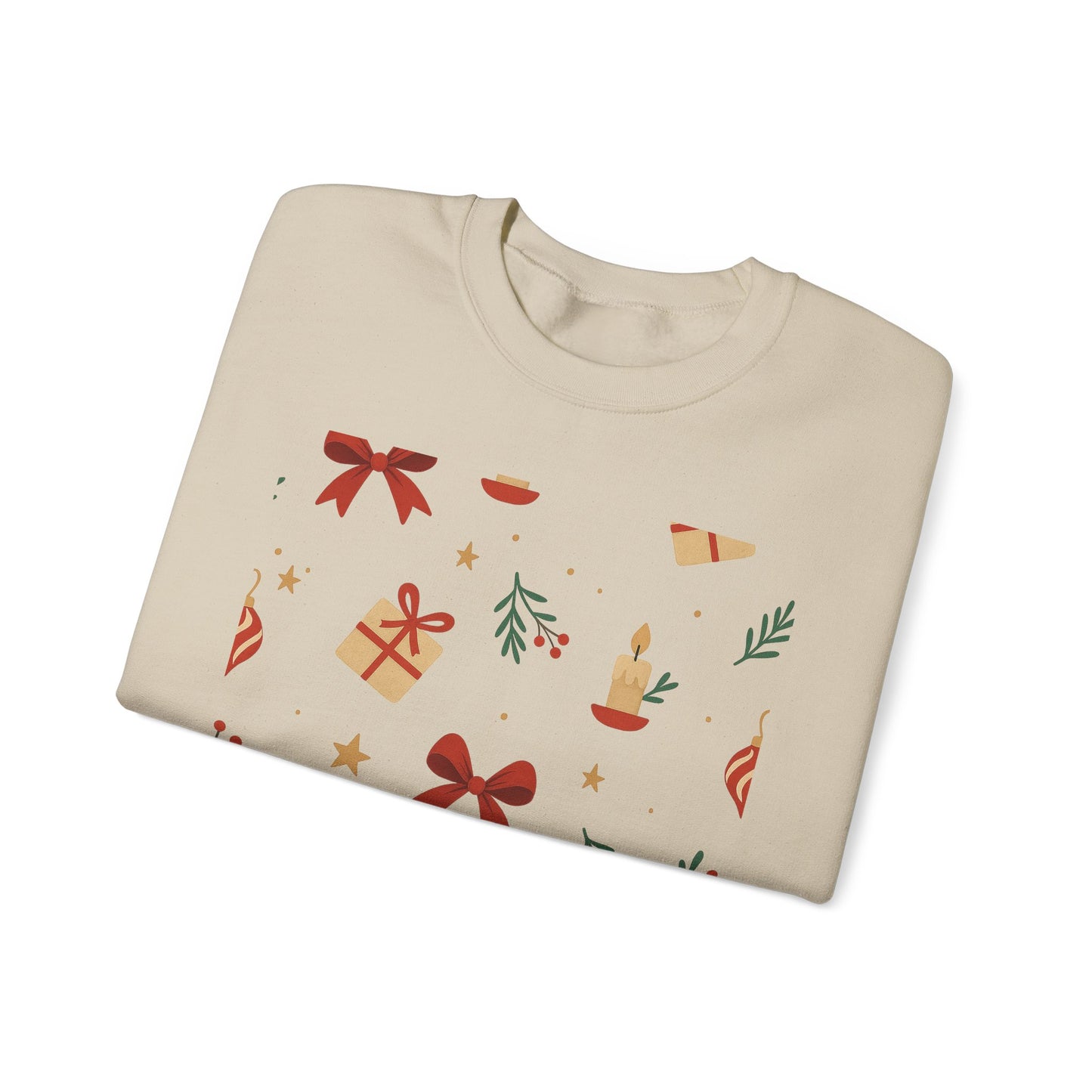 Holiday Pattern Sweatshirt — Festive Gifts & Candle Design Crewneck