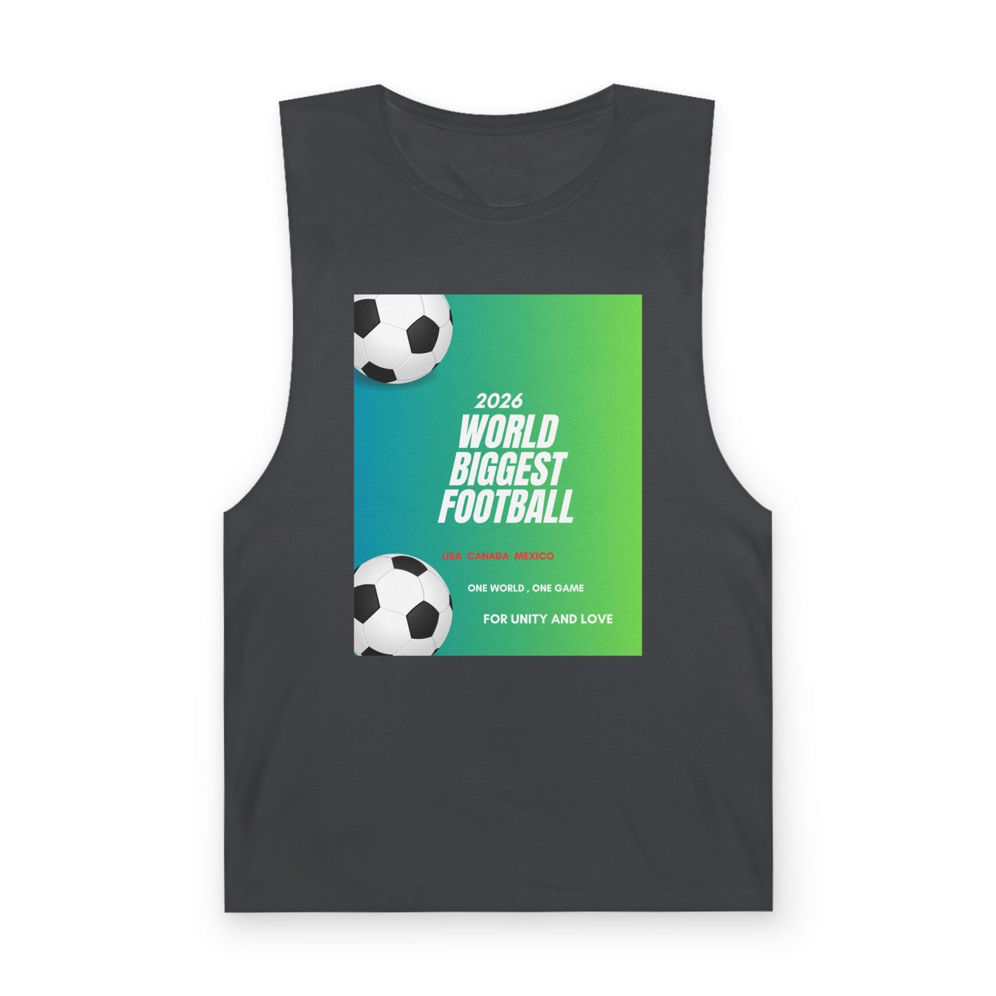 Football Graphic Tank Top — "World Biggest Football 2028" Sports Tee