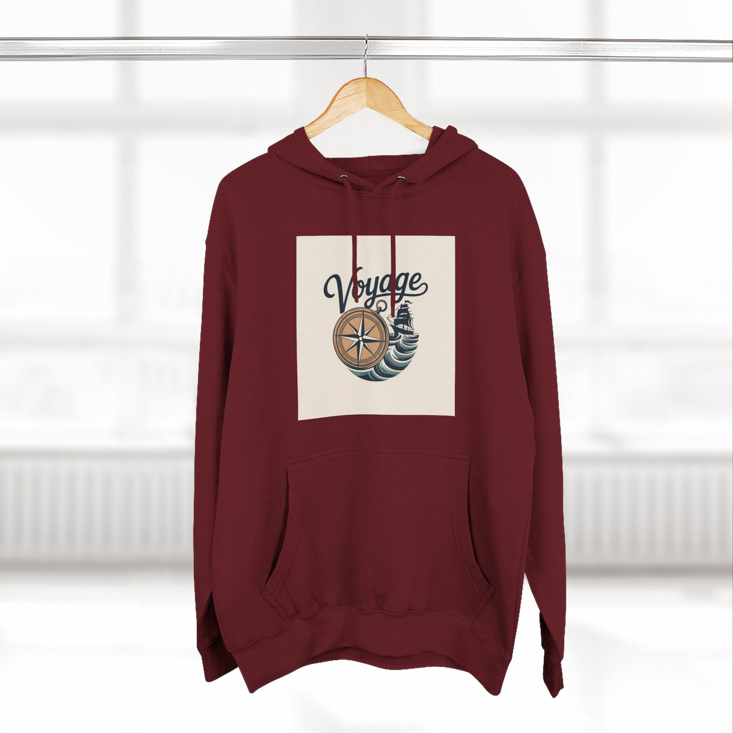Voyage Compass Hoodie — Nautical Travel Graphic Pullover