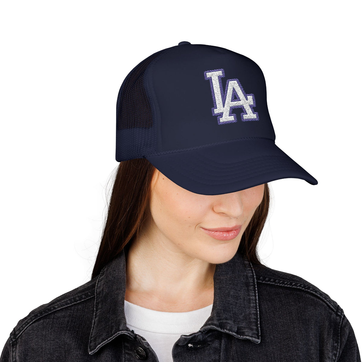 LA logo, Los Angeles California Design, City pride graphic, Varsity style hat cap, T-shirt hoodie POD