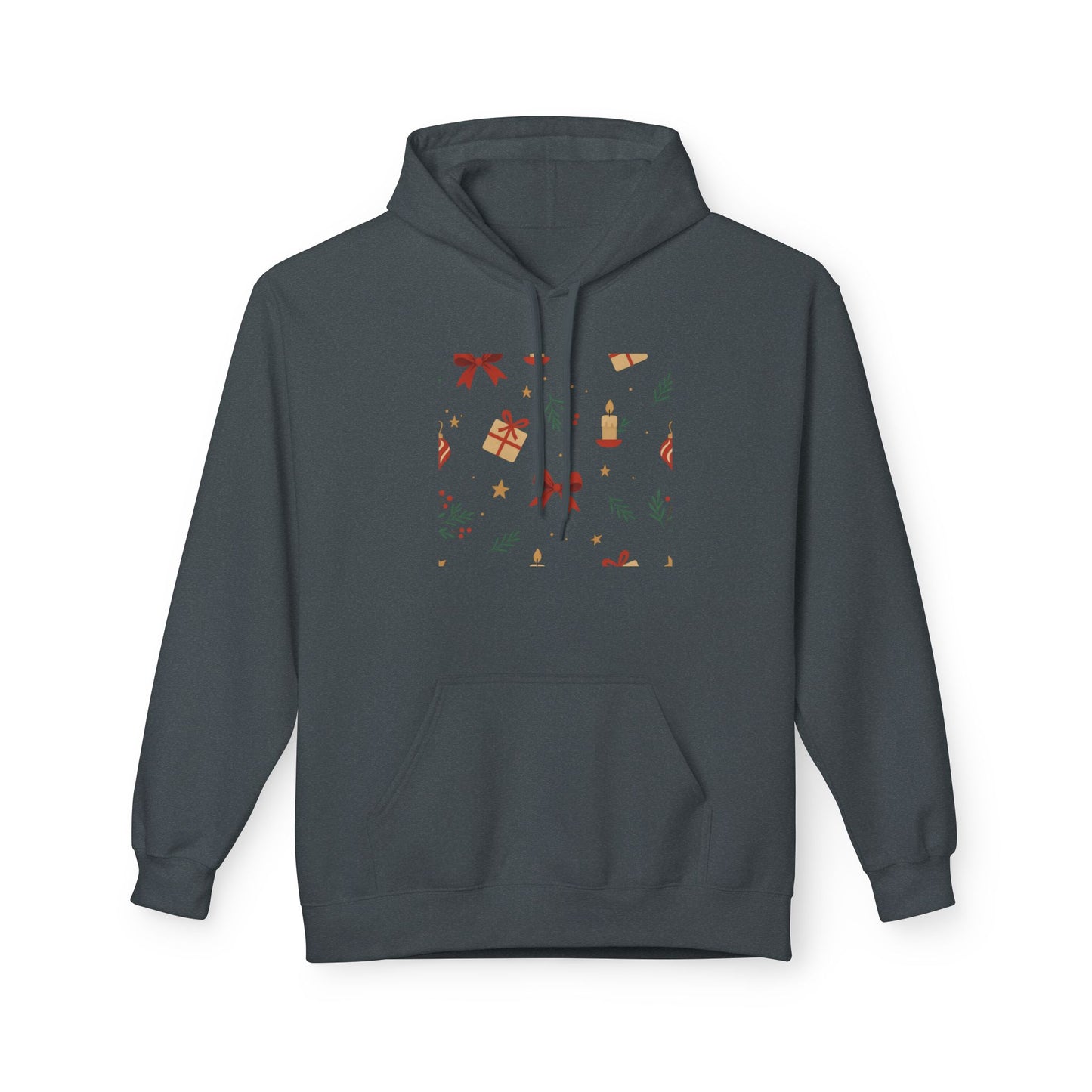 Holiday Gift Pattern Hoodie — Festive Presents & Bows Design