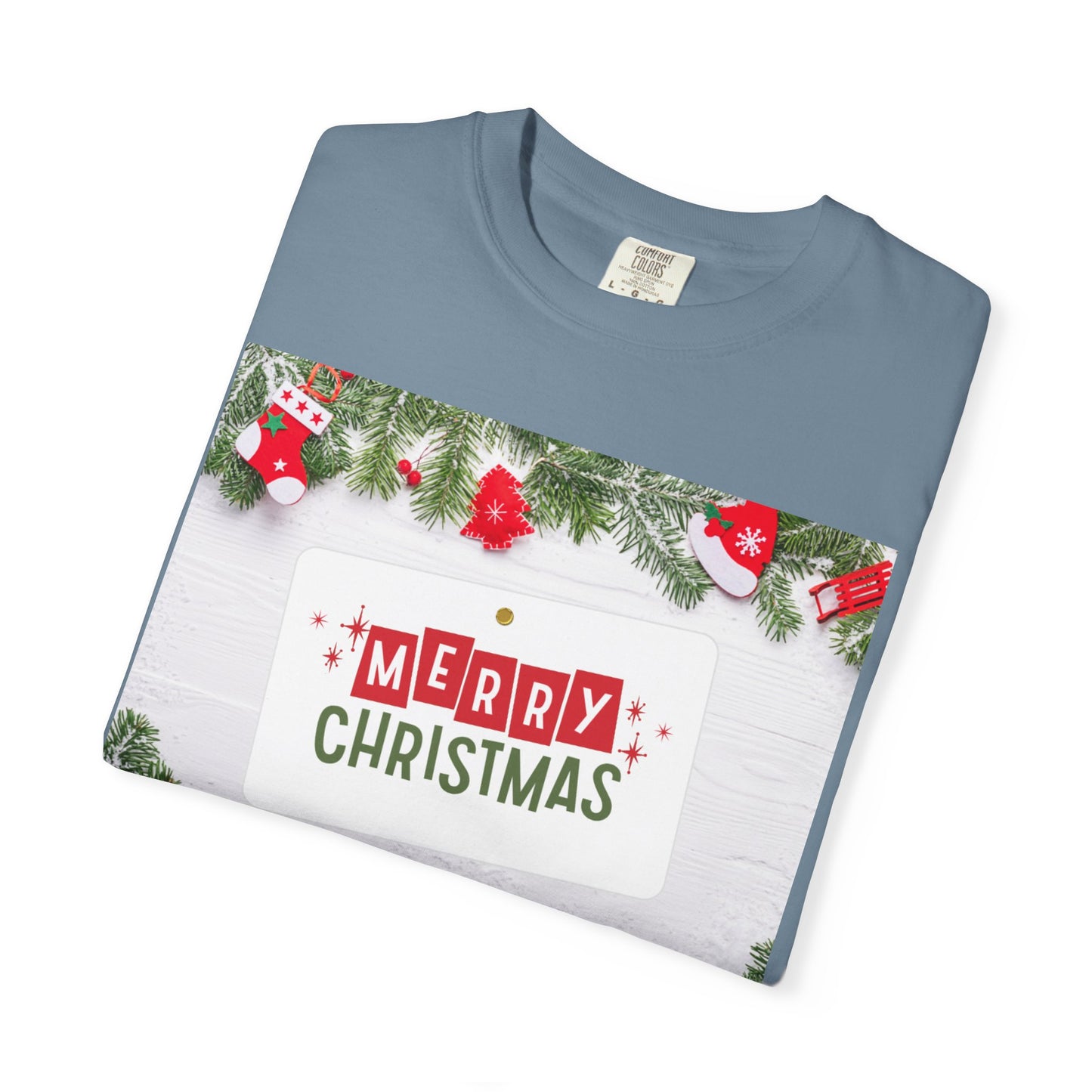Merry Christmas Holiday T-Shirt — Festive Pine & Ornament Graphic