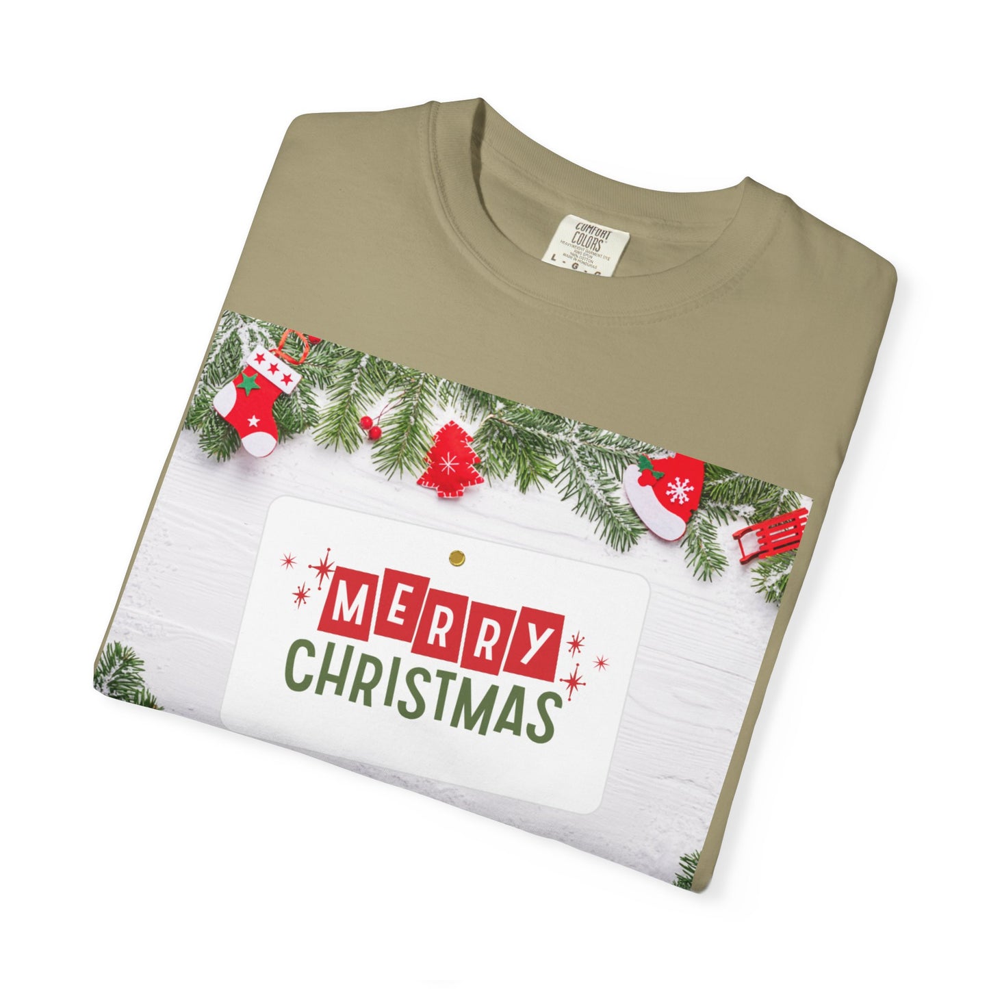 Merry Christmas Holiday T-Shirt — Festive Pine & Ornament Graphic