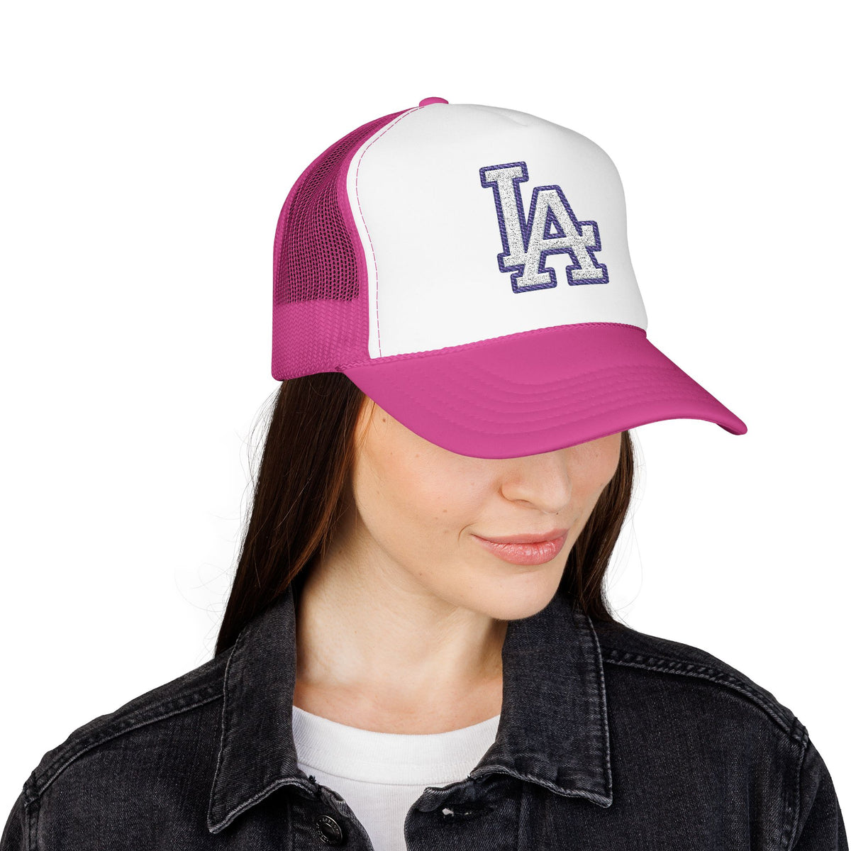 LA logo, Los Angeles California Design, City pride graphic, Varsity style hat cap, T-shirt hoodie POD