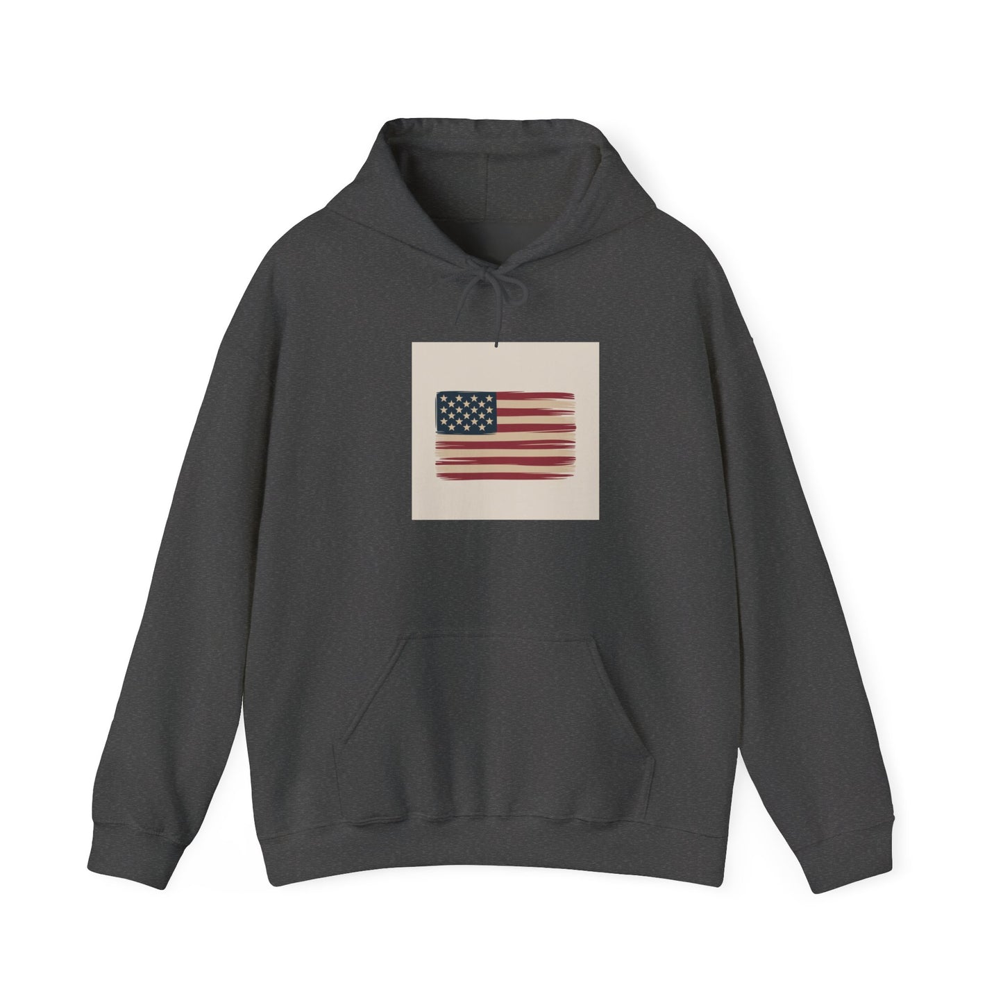 Vintage American Flag Hoodie — Distressed USA Patriotic Sweatshirt