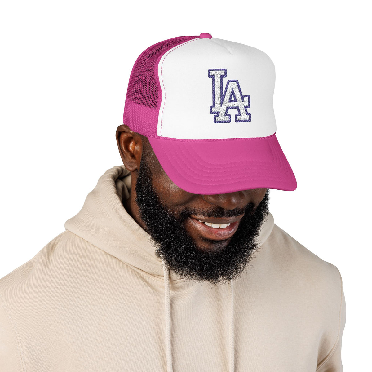 LA logo, Los Angeles California Design, City pride graphic, Varsity style hat cap, T-shirt hoodie POD
