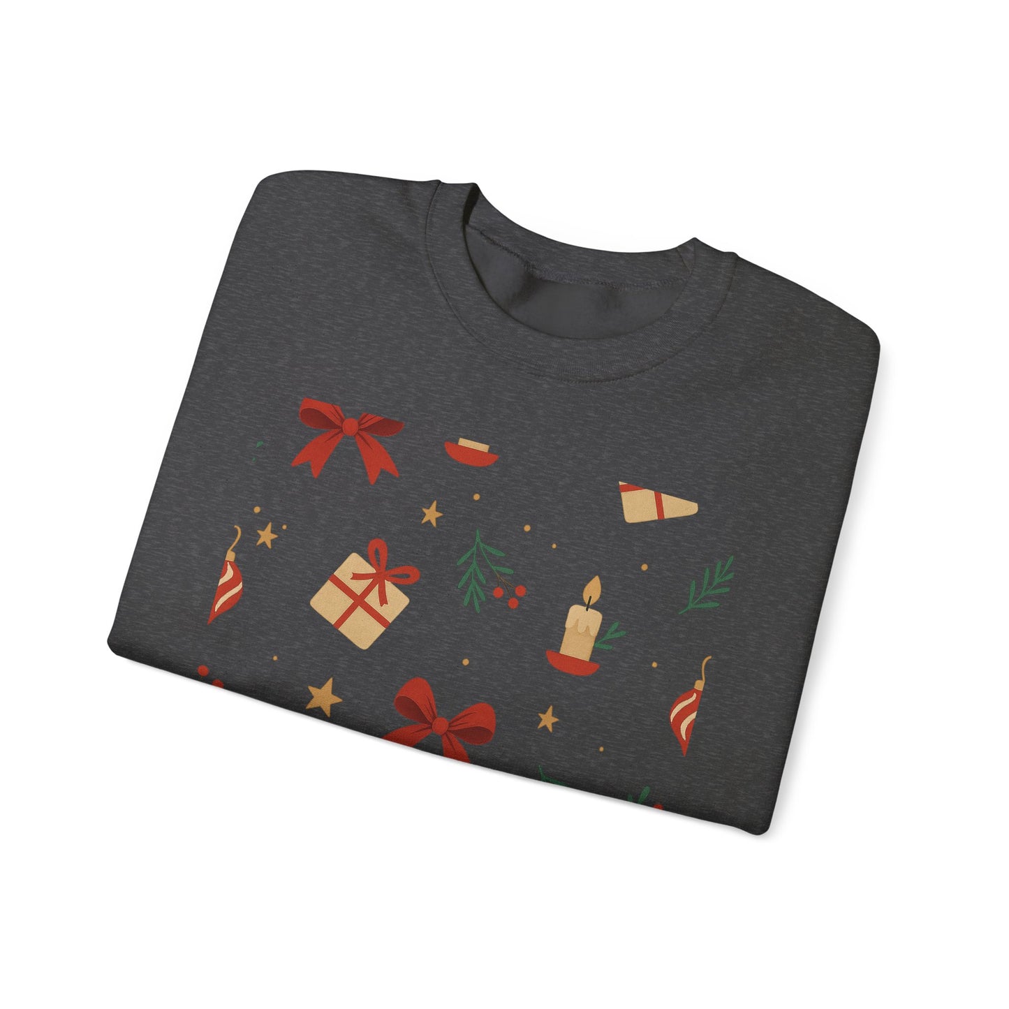 Holiday Pattern Sweatshirt — Festive Gifts & Candle Design Crewneck