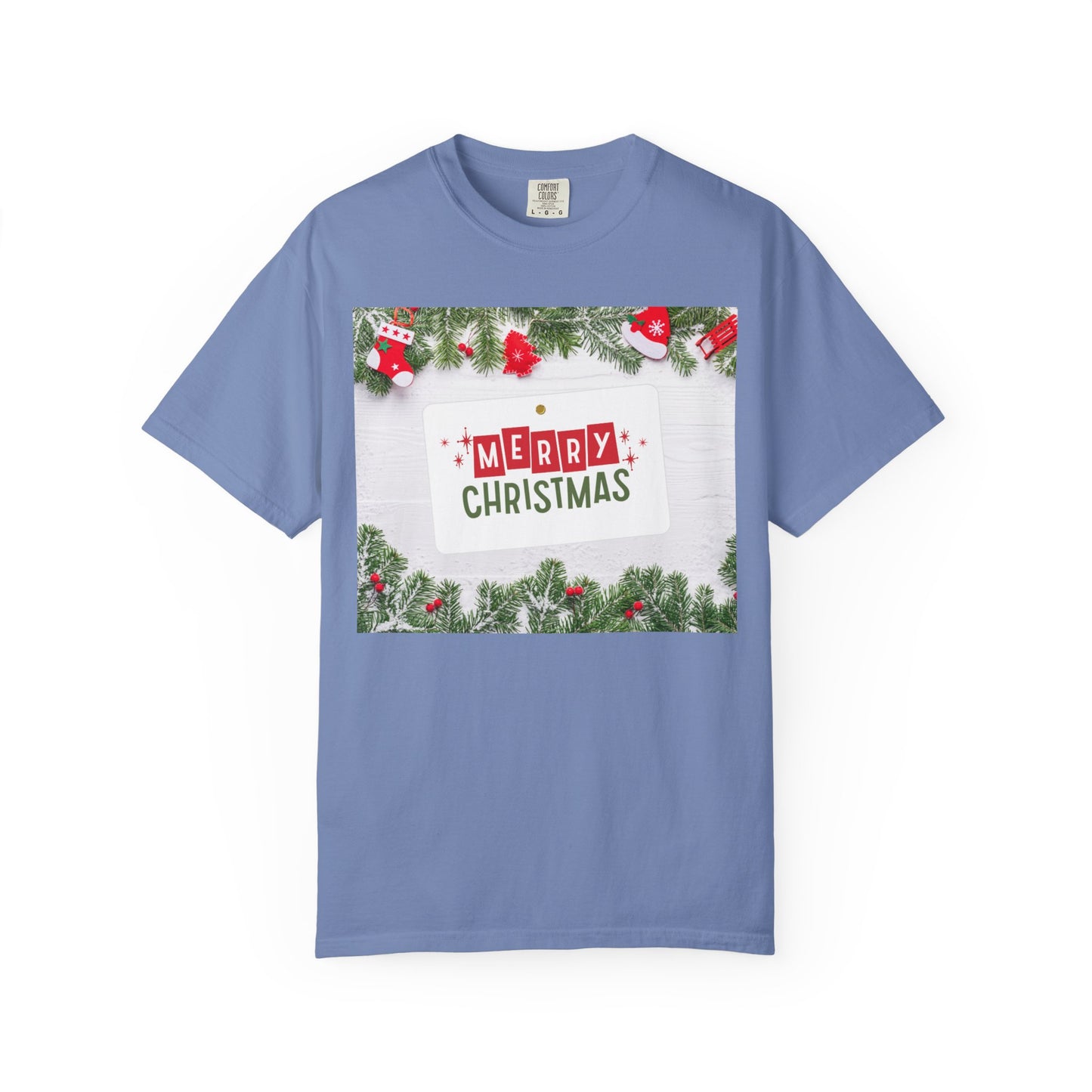 Merry Christmas Holiday T-Shirt — Festive Pine & Ornament Graphic