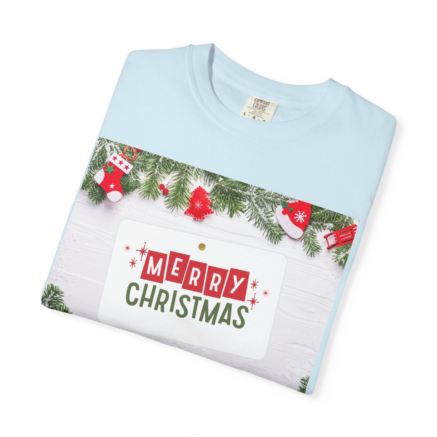 Merry Christmas Holiday T-Shirt — Festive Pine & Ornament Graphic