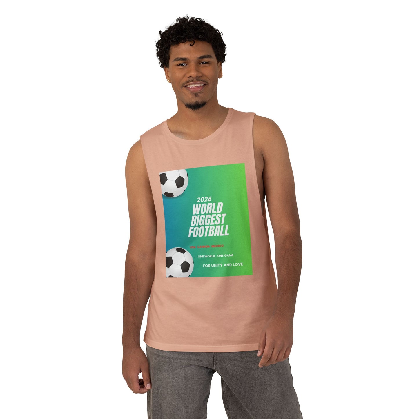 Football Graphic Tank Top — "World Biggest Football 2028" Sports Tee