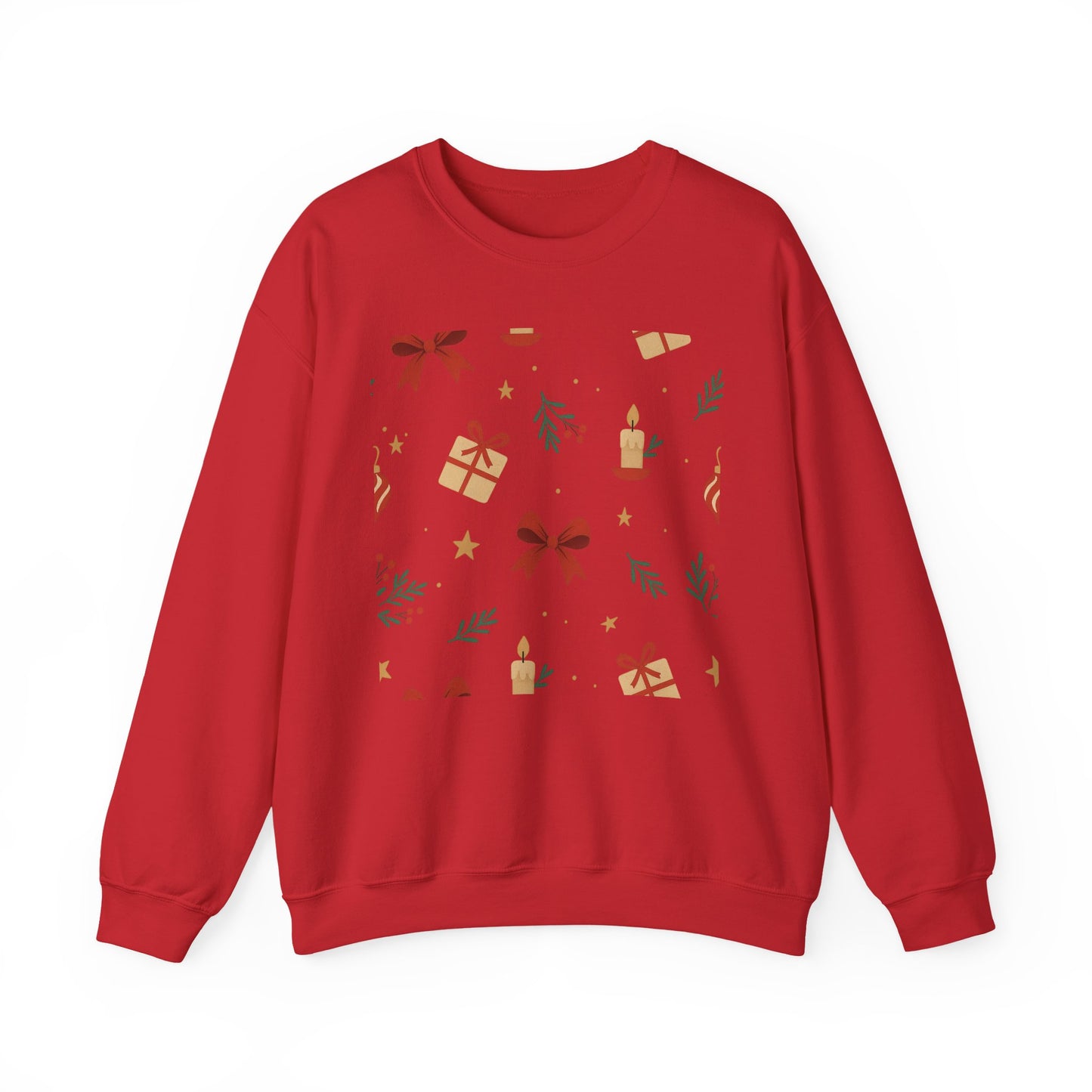 Holiday Pattern Sweatshirt — Festive Gifts & Candle Design Crewneck