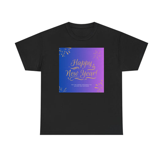 Happy New Year Tee — Festive Gradient Fireworks Holiday T‑Shirt