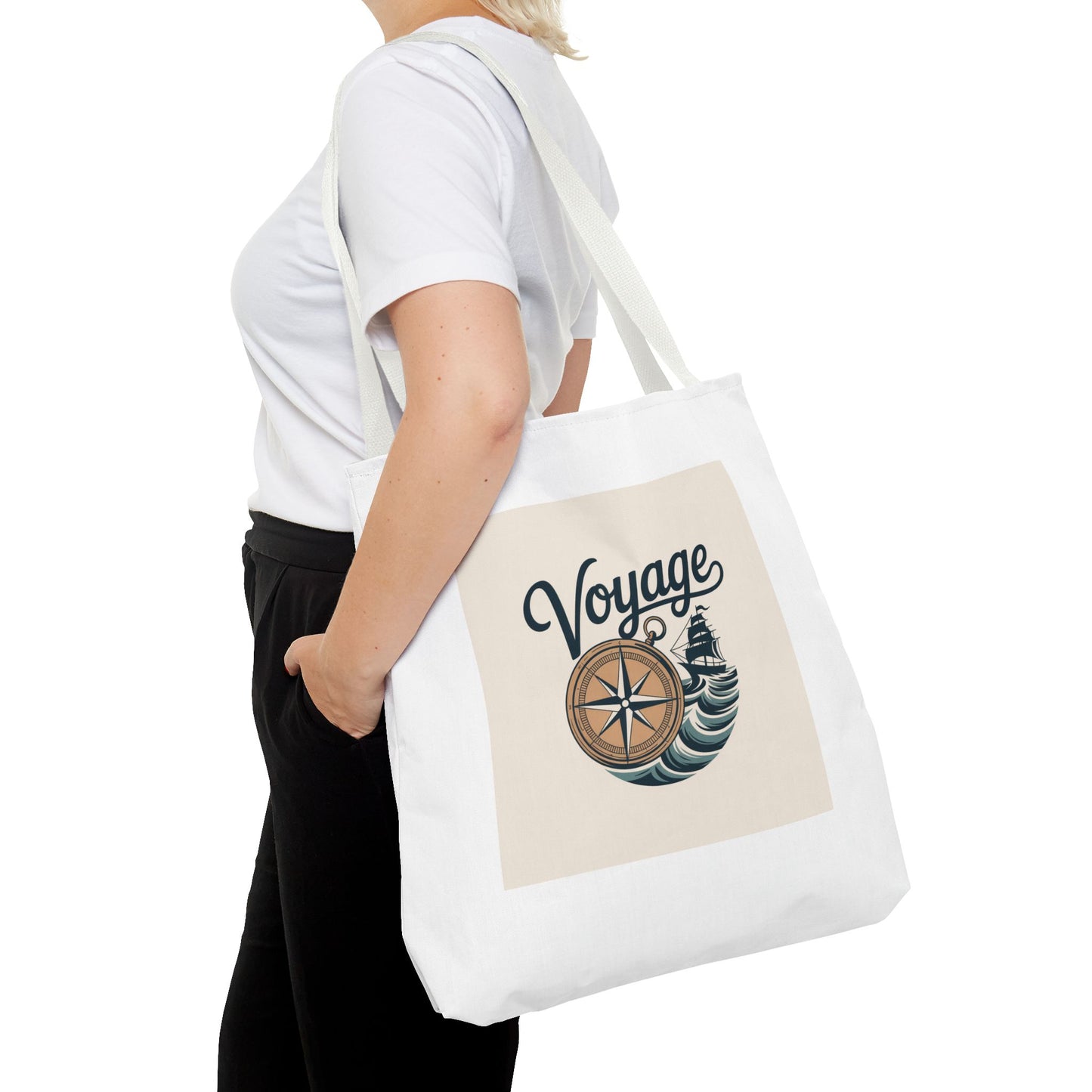 Voyage Compass Tote Bag – Nautical Travel Canvas Tote