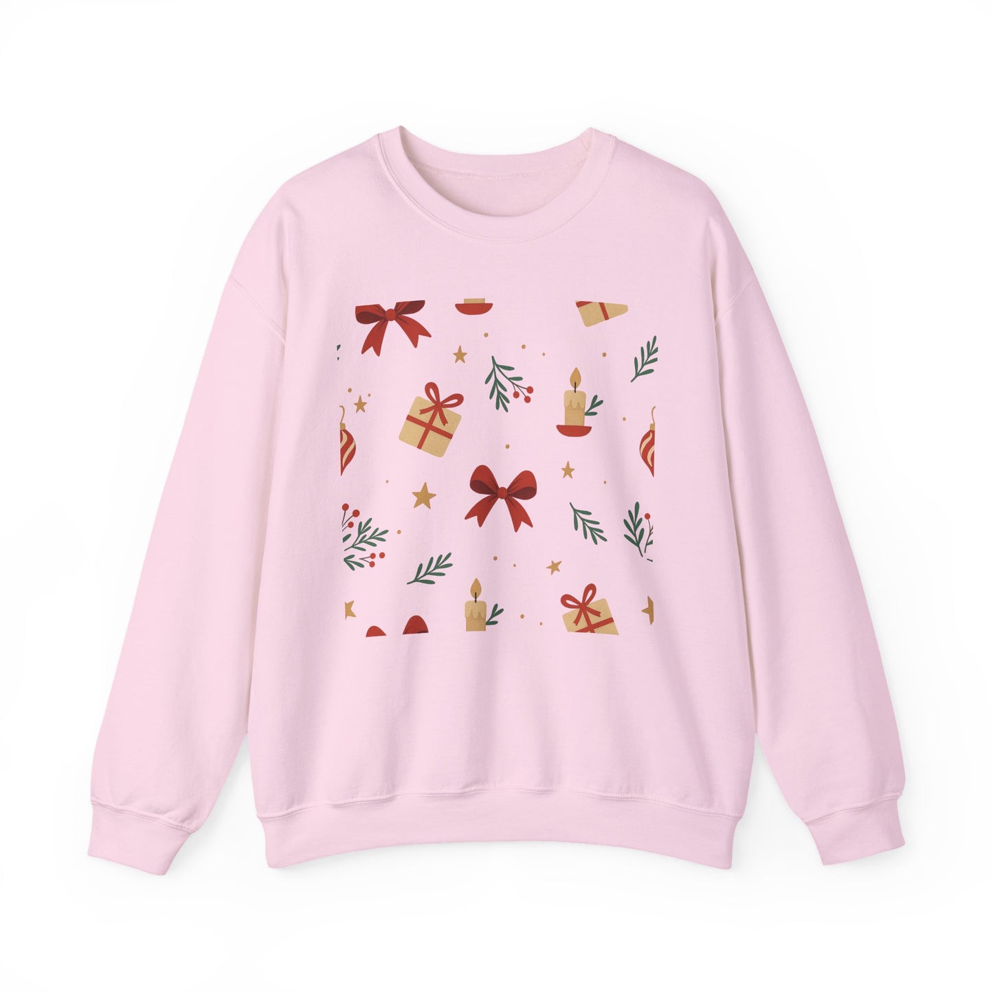 Holiday Pattern Sweatshirt — Festive Gifts & Candle Design Crewneck