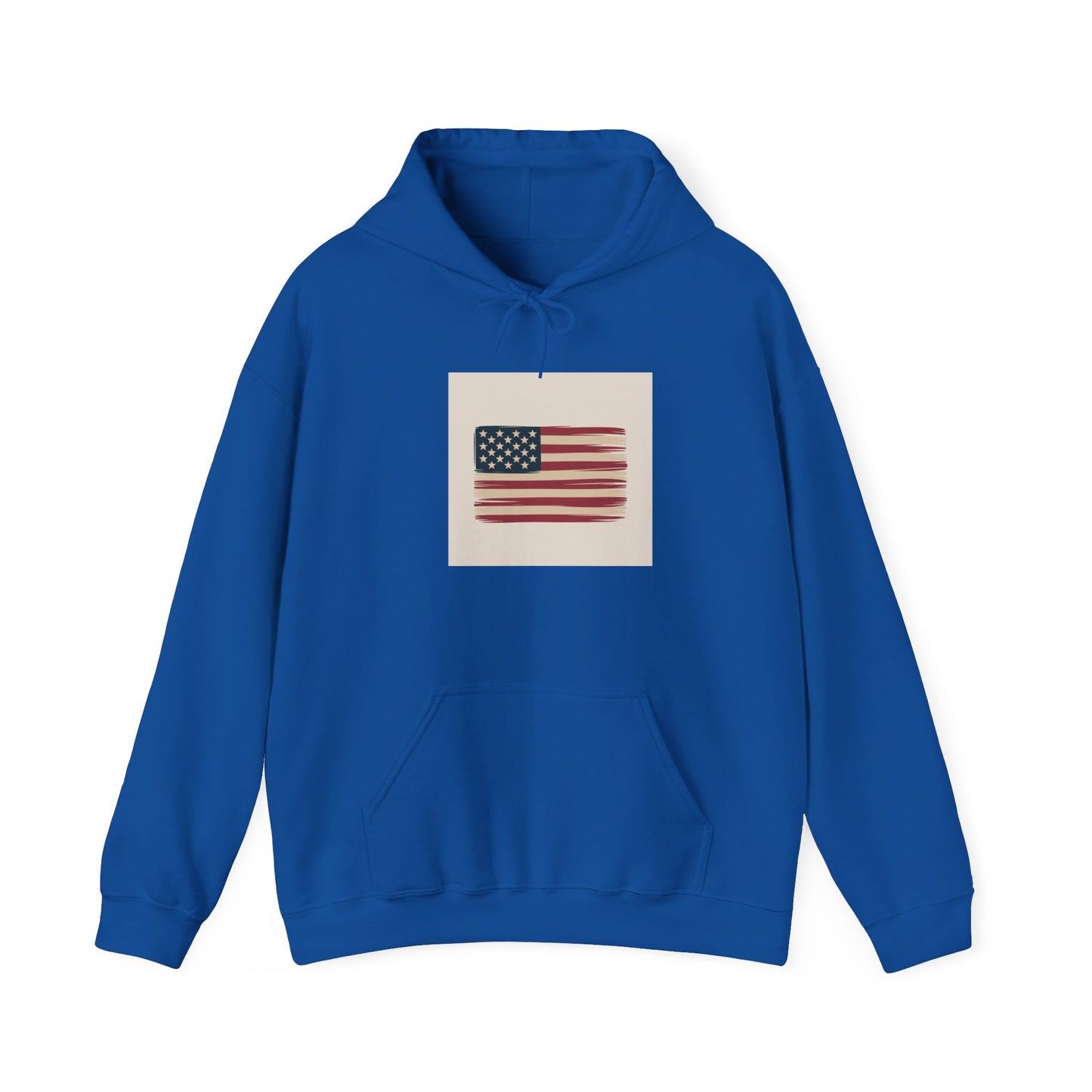 Vintage American Flag Hoodie — Distressed USA Patriotic Sweatshirt