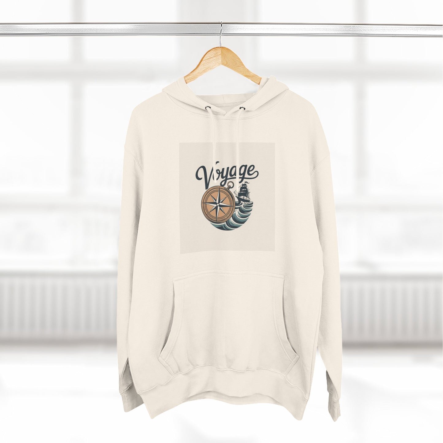 Voyage Compass Hoodie — Nautical Travel Graphic Pullover