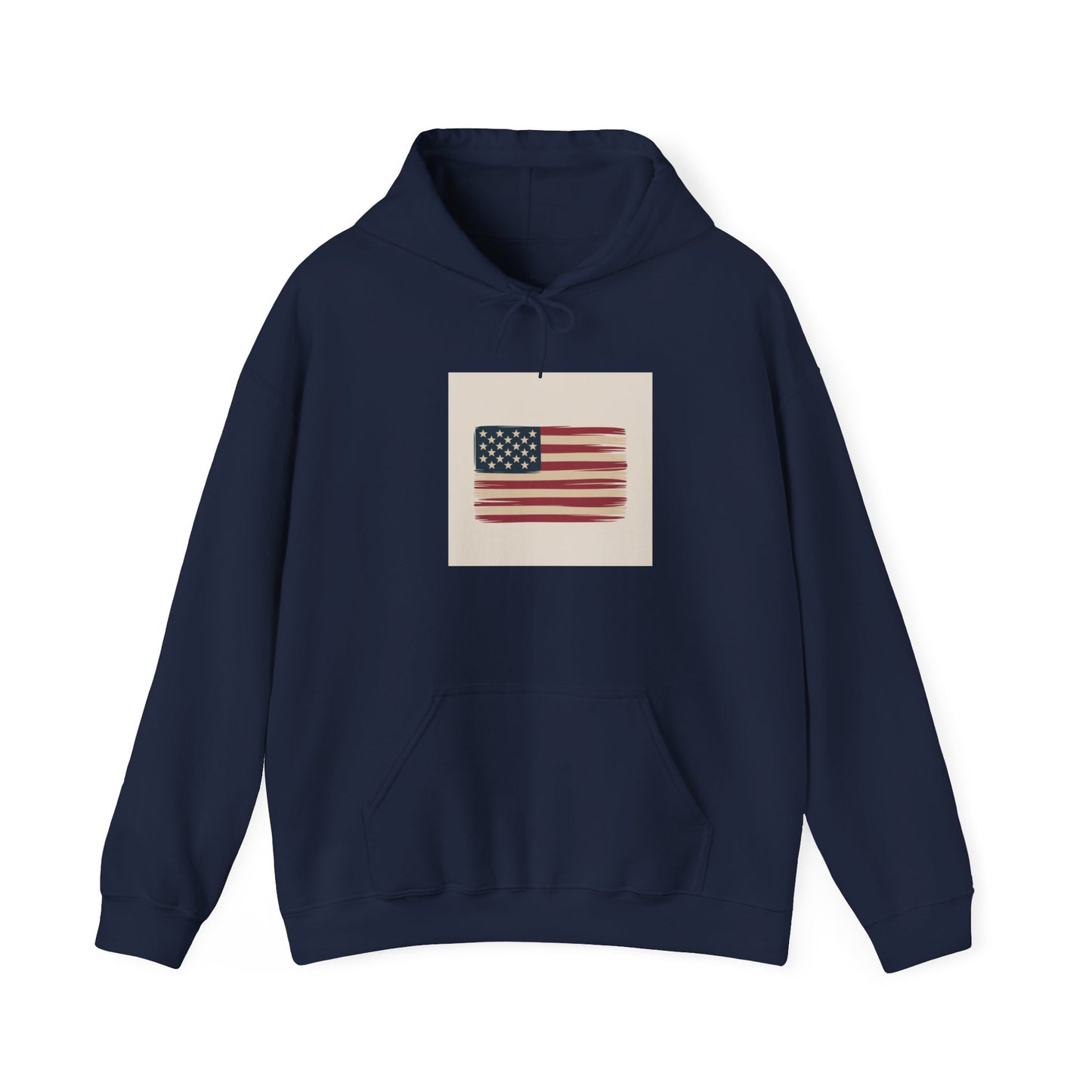 Vintage American Flag Hoodie — Distressed USA Patriotic Sweatshirt