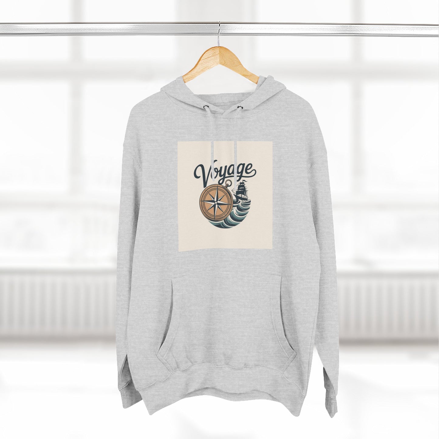 Voyage Compass Hoodie — Nautical Travel Graphic Pullover