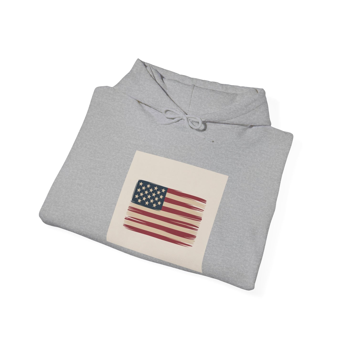 Vintage American Flag Hoodie — Distressed USA Patriotic Sweatshirt