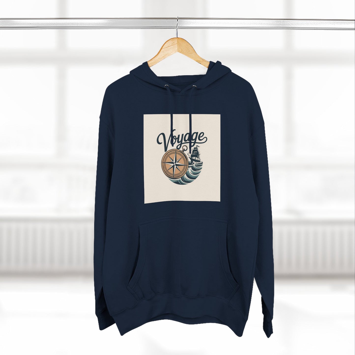 Voyage Compass Hoodie — Nautical Travel Graphic Pullover