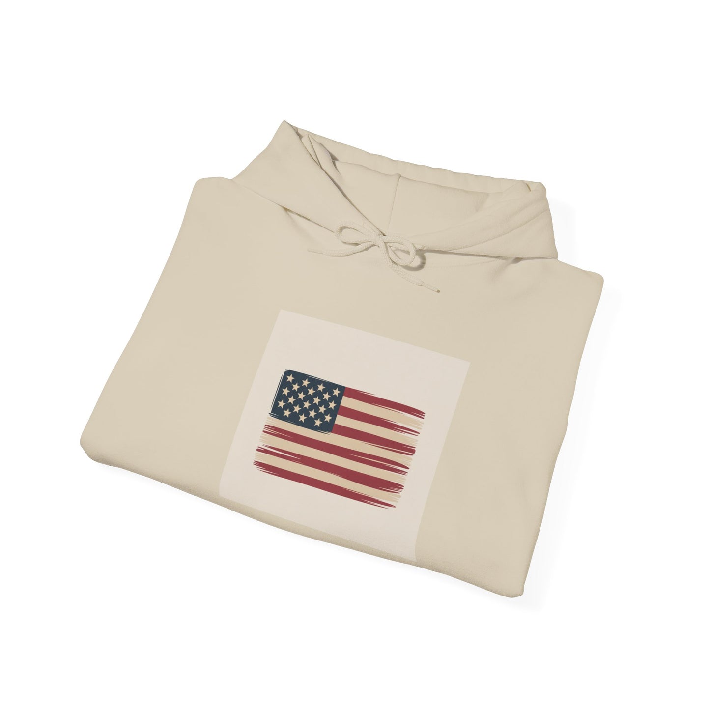 Vintage American Flag Hoodie — Distressed USA Patriotic Sweatshirt