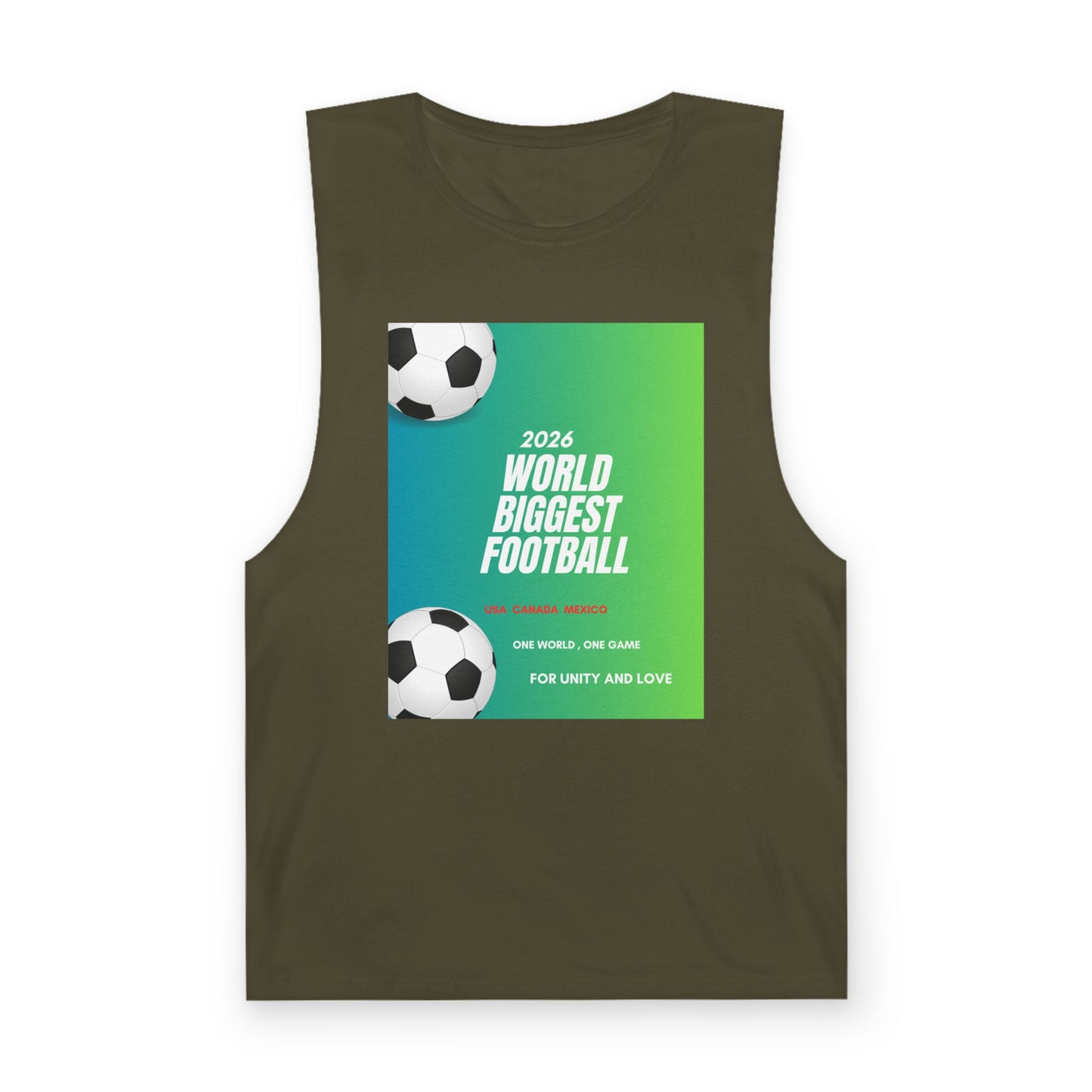 Football Graphic Tank Top — "World Biggest Football 2028" Sports Tee