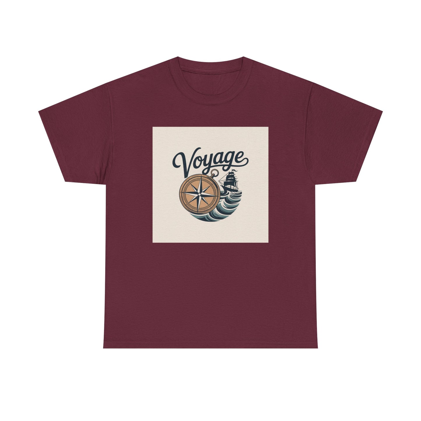 Voyage Nautical Compass T-Shirt — Adventure Beach Travel Graphic Tee