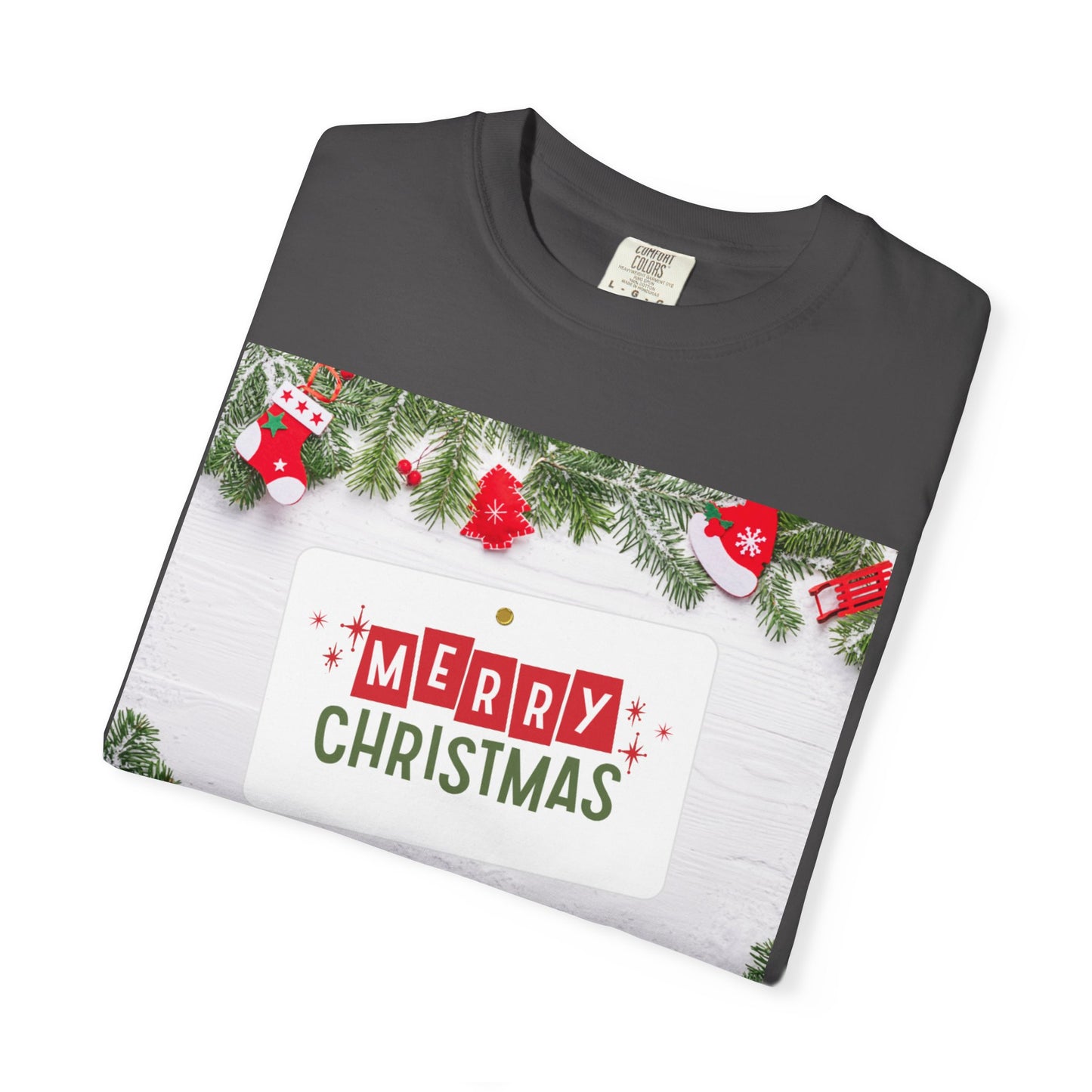 Merry Christmas Holiday T-Shirt — Festive Pine & Ornament Graphic